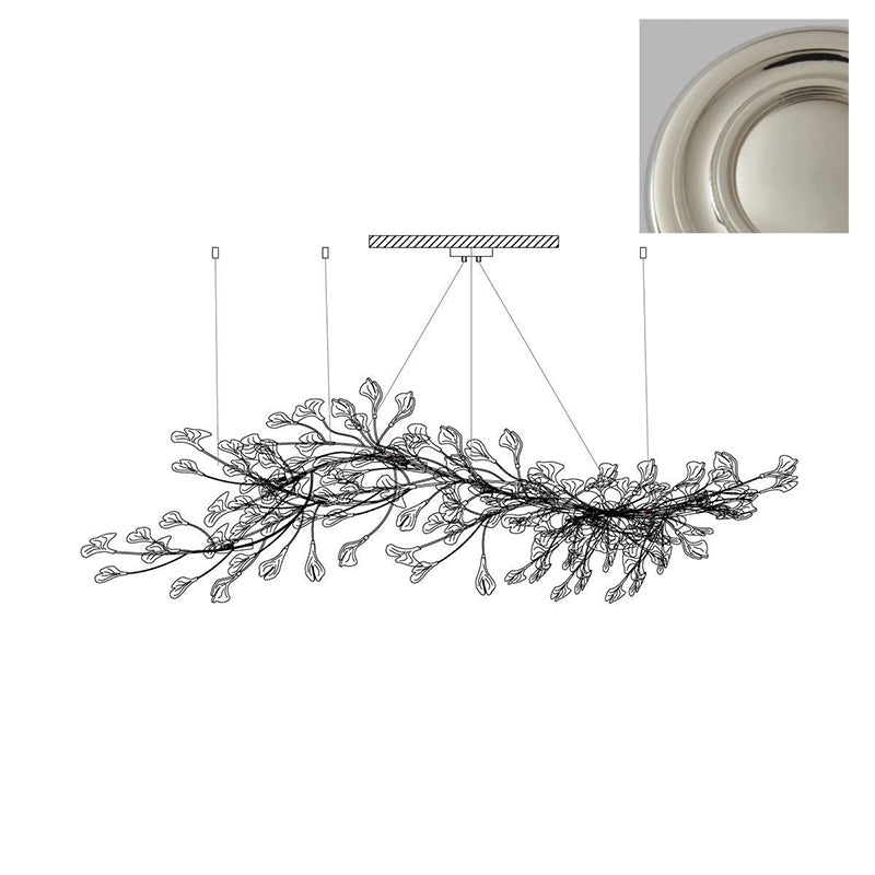 Chandelier Frame Ceramic Gingko Leaf Shade White Gold Modern - Letslighting