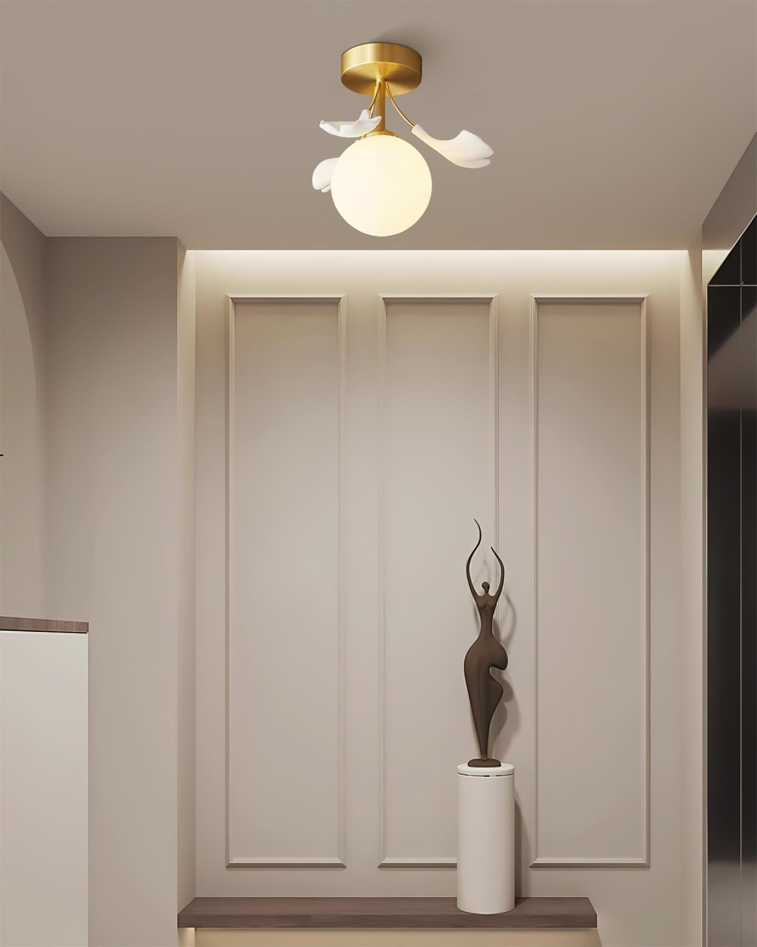 Ginkgo Ceiling Light Rosalia Ginkgo Leaf Golden Base - Letslighting
