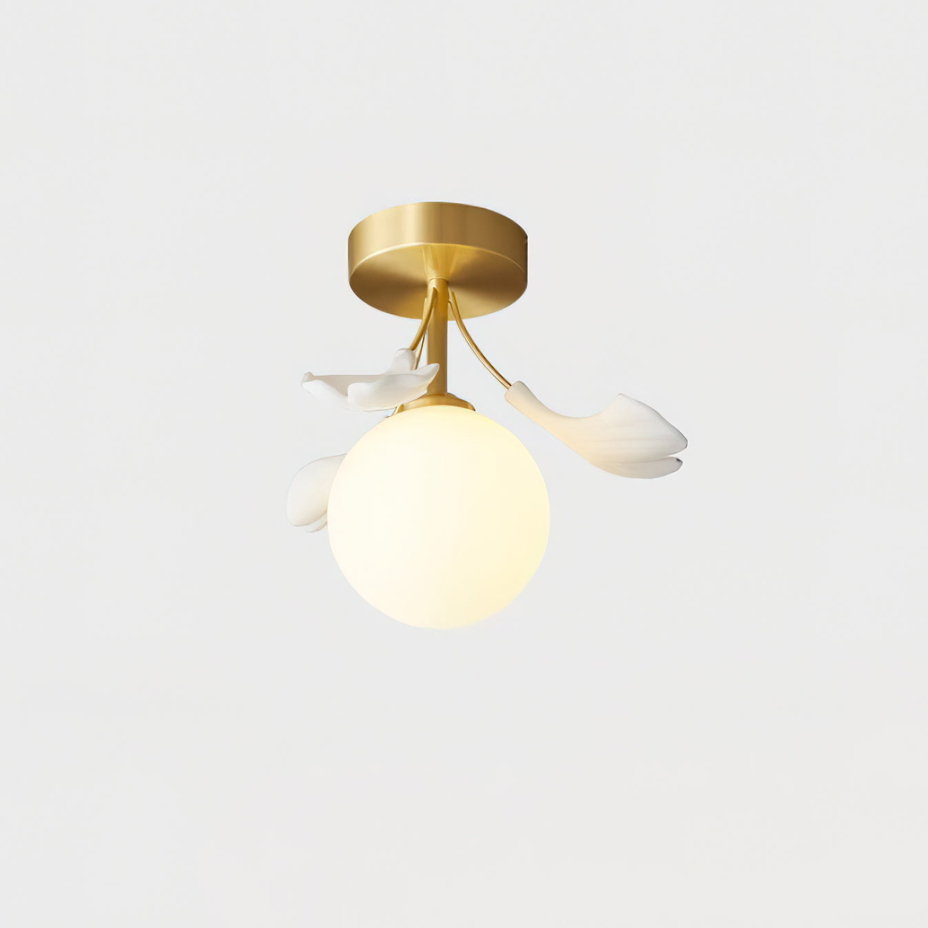 Ginkgo Ceiling Light Rosalia Ginkgo Leaf Golden Base - Letslighting