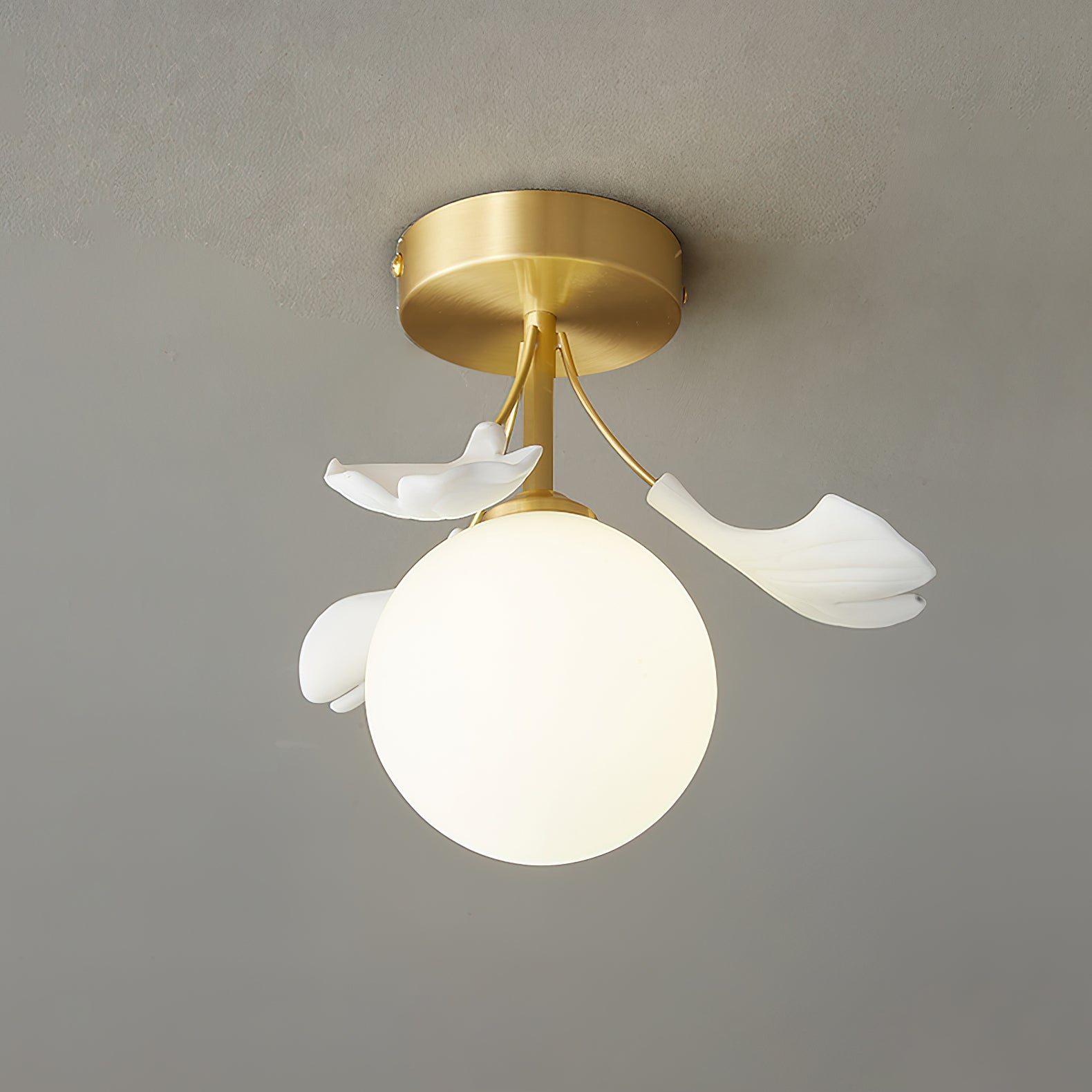 Ginkgo Ceiling Light Rosalia Ginkgo Leaf Golden Base - Letslighting