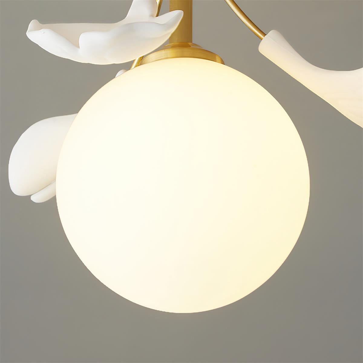 Ginkgo Ceiling Light Rosalia Ginkgo Leaf Golden Base - Letslighting