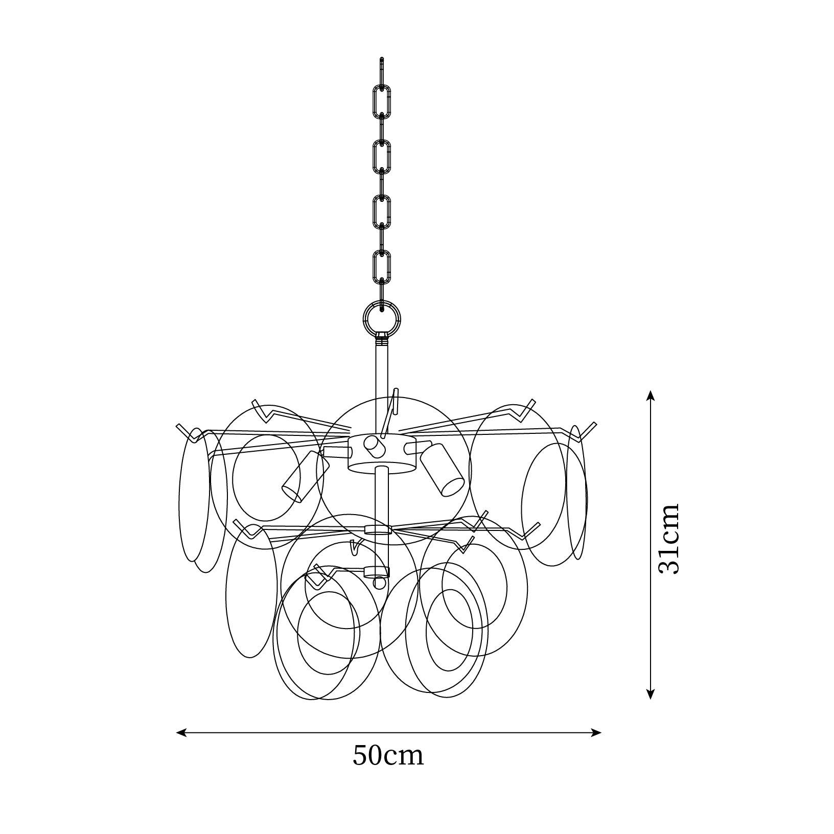 Gino Chandelier Glass Brass Caramel Modern - Letslighting