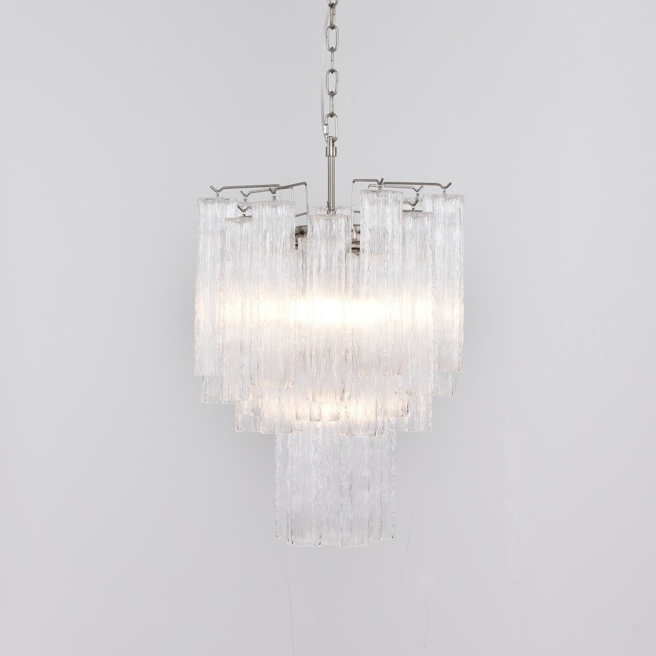 Aurora Chandelier Clear Murano Glass Tube Tiered Modern - Letslighting