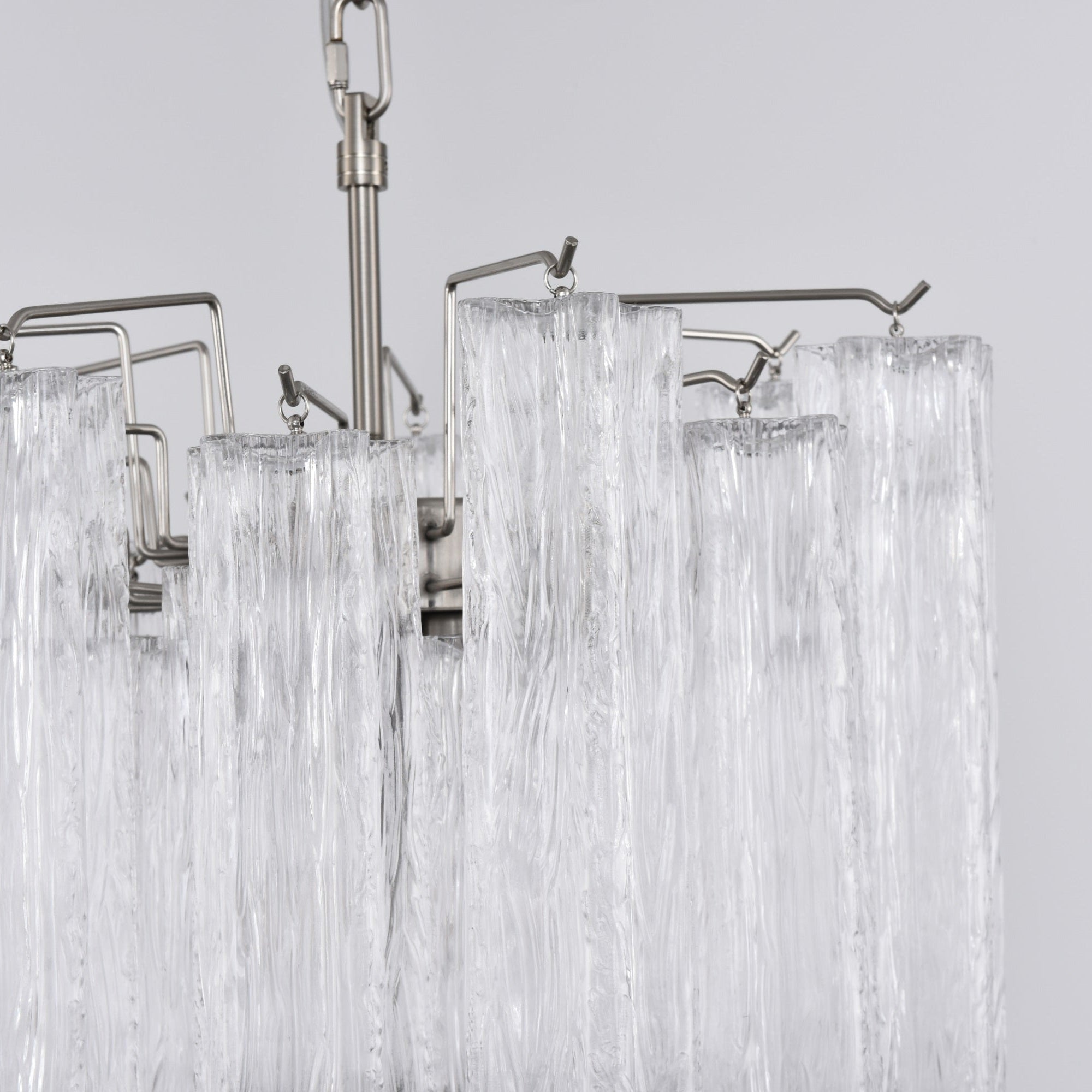 Aurora Chandelier Clear Murano Glass Tube Tiered Modern - Letslighting