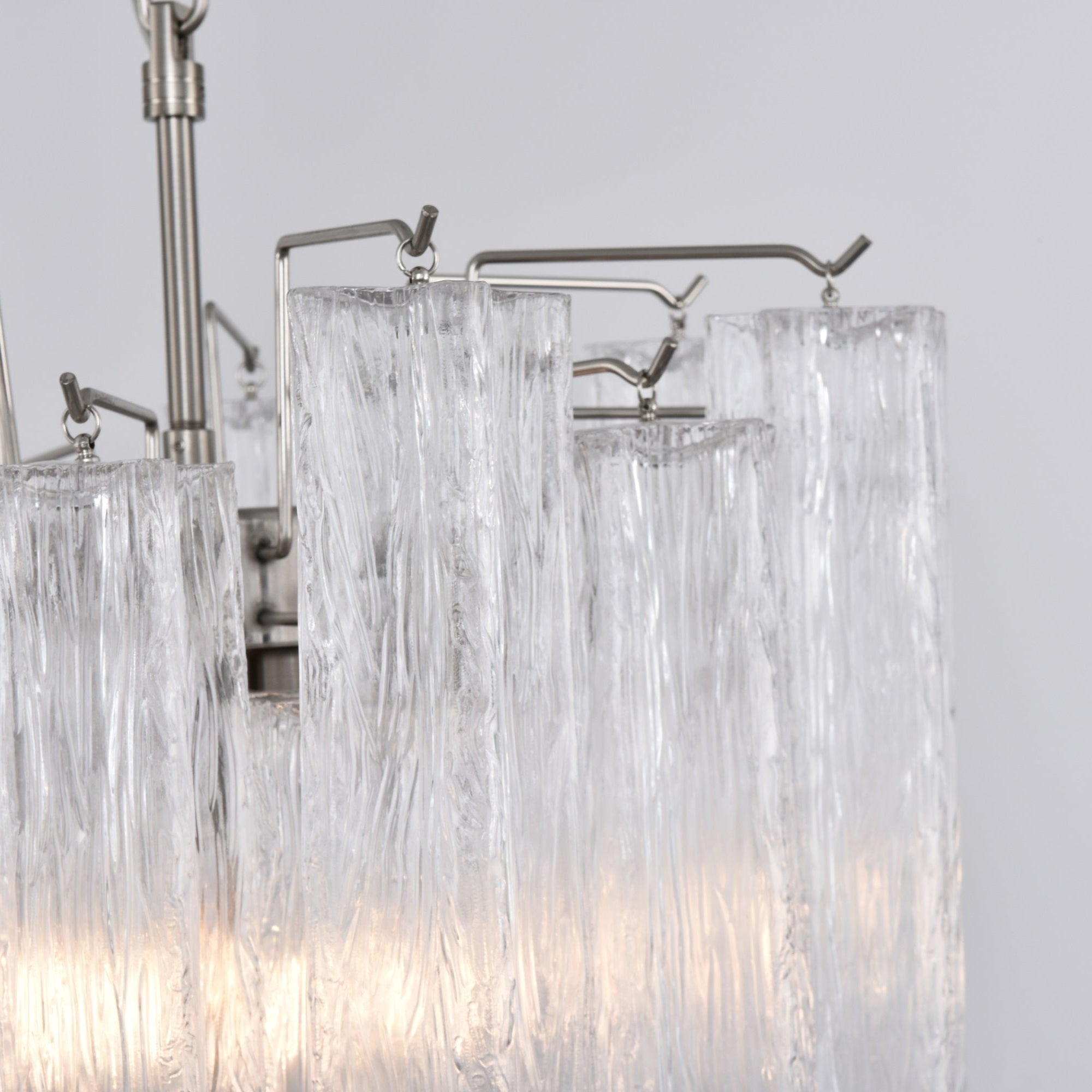 Aurora Chandelier Clear Murano Glass Tube Tiered Modern - Letslighting