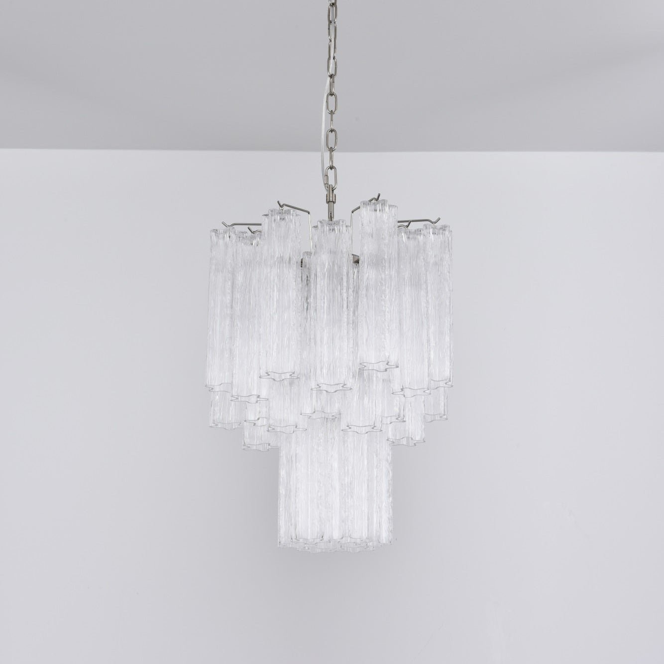Aurora Chandelier Clear Murano Glass Tube Tiered Modern - Letslighting