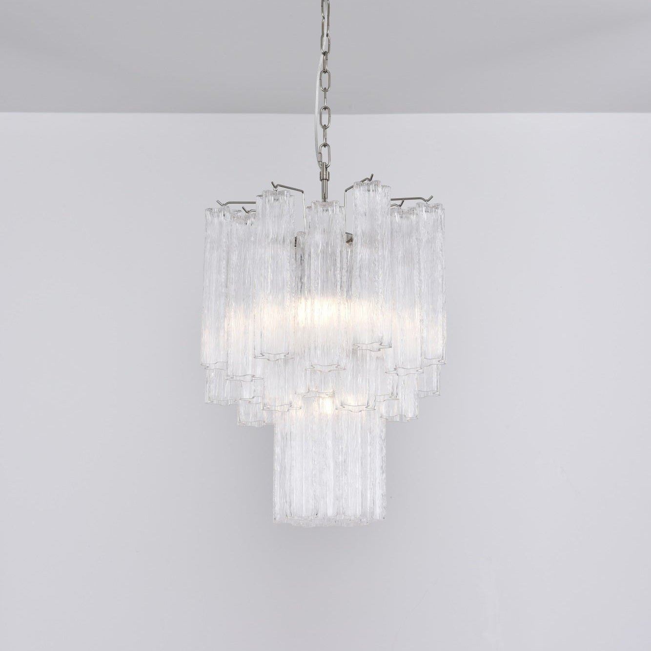 Aurora Chandelier Clear Murano Glass Tube Tiered Modern - Letslighting