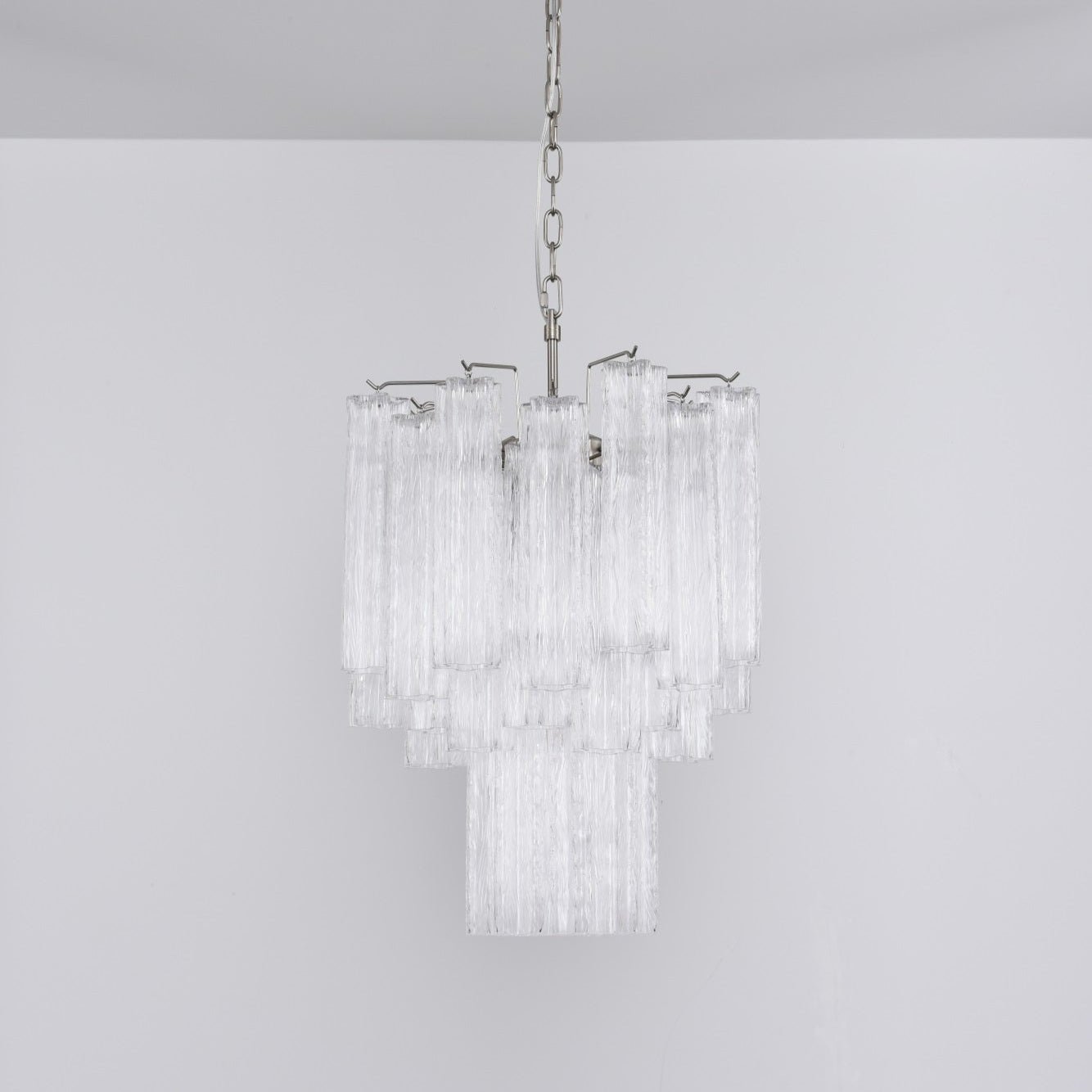 Aurora Chandelier Clear Murano Glass Tube Tiered Modern - Letslighting