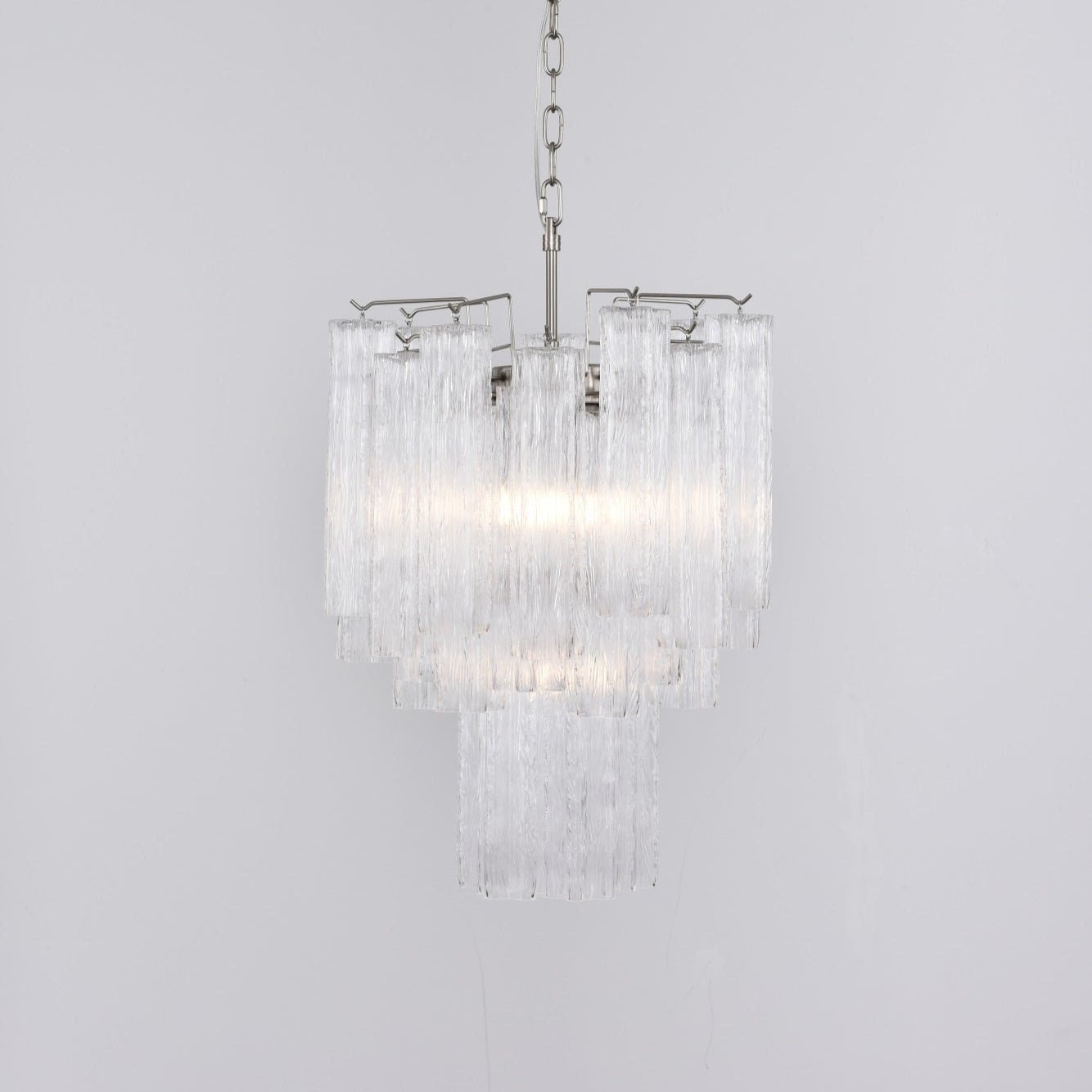 Aurora Chandelier Clear Murano Glass Tube Tiered Modern - Letslighting