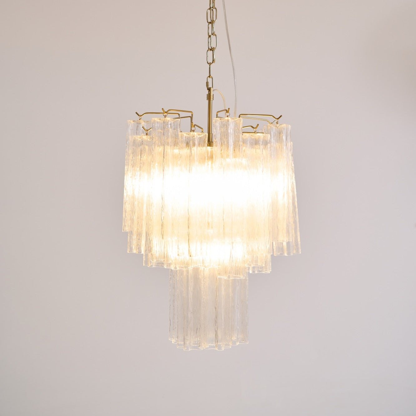 Aurora Chandelier Clear Murano Glass Tube Tiered Modern - Letslighting