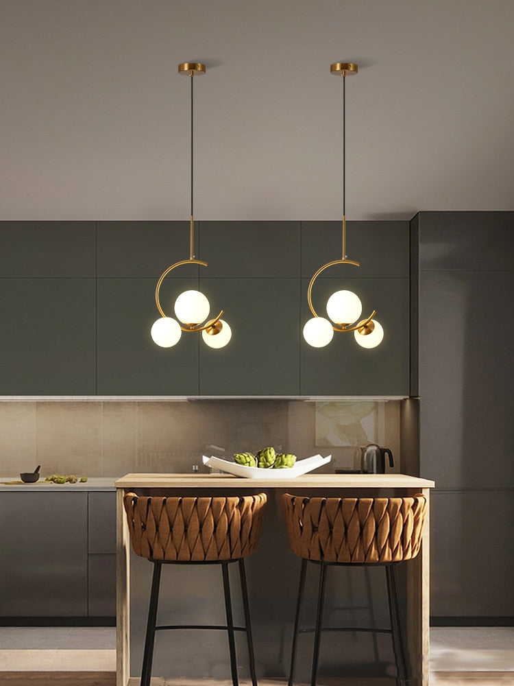 Valentina Boule de Verre Bulles Lampes Suspendues Lampes Dorées Suspension