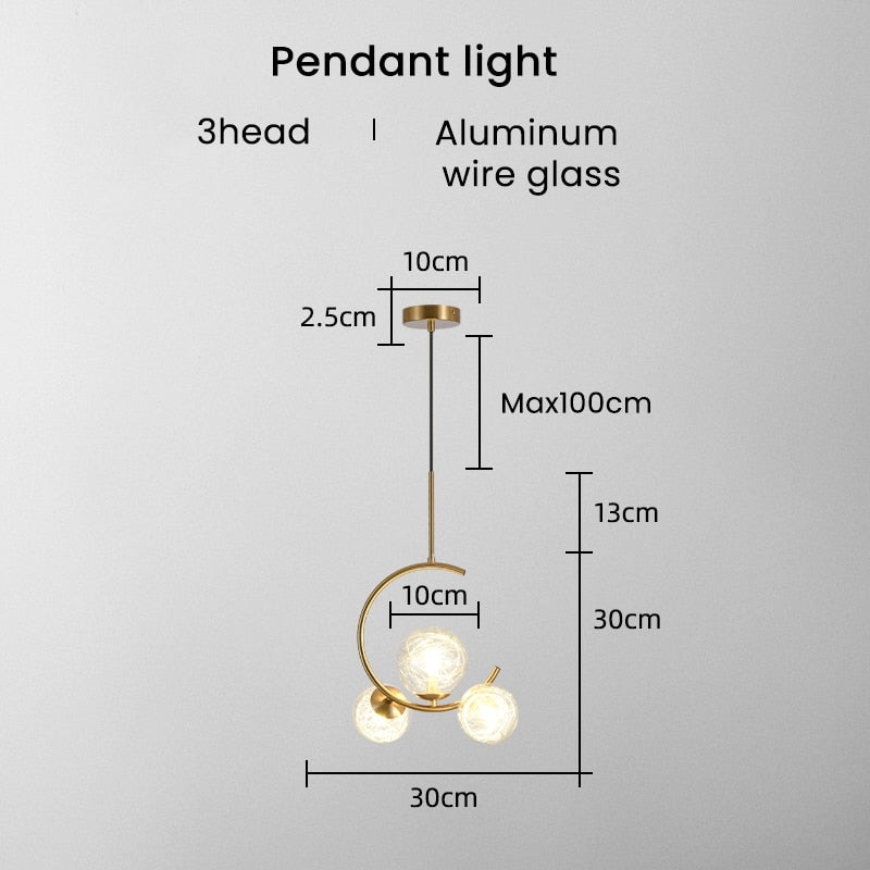 Valentina Boule de Verre Bulles Lampes Suspendues Lampes Dorées Suspension