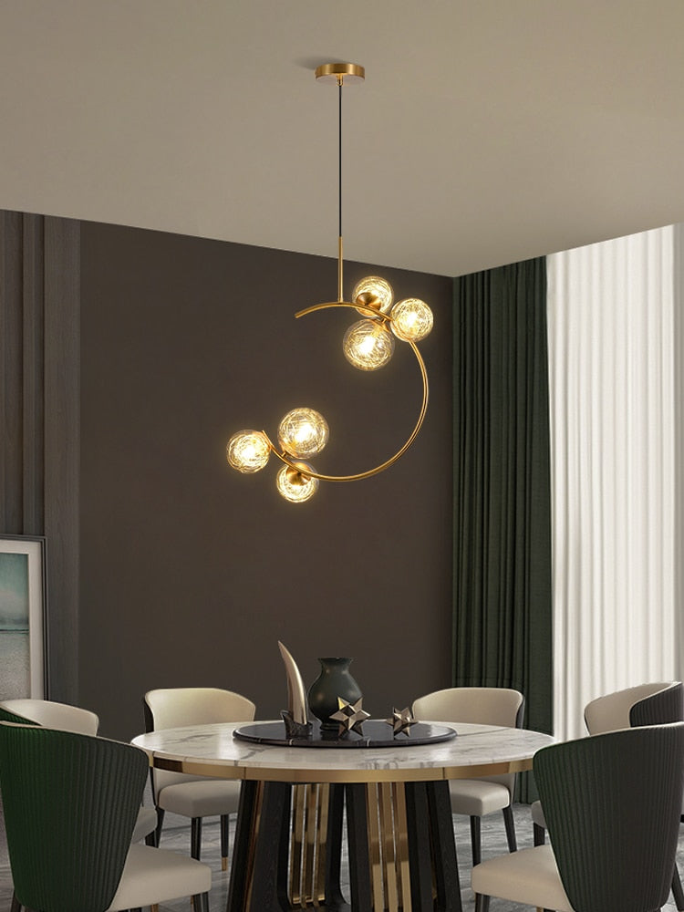 Valentina Boule de Verre Bulles Lampes Suspendues Lampes Dorées Suspension