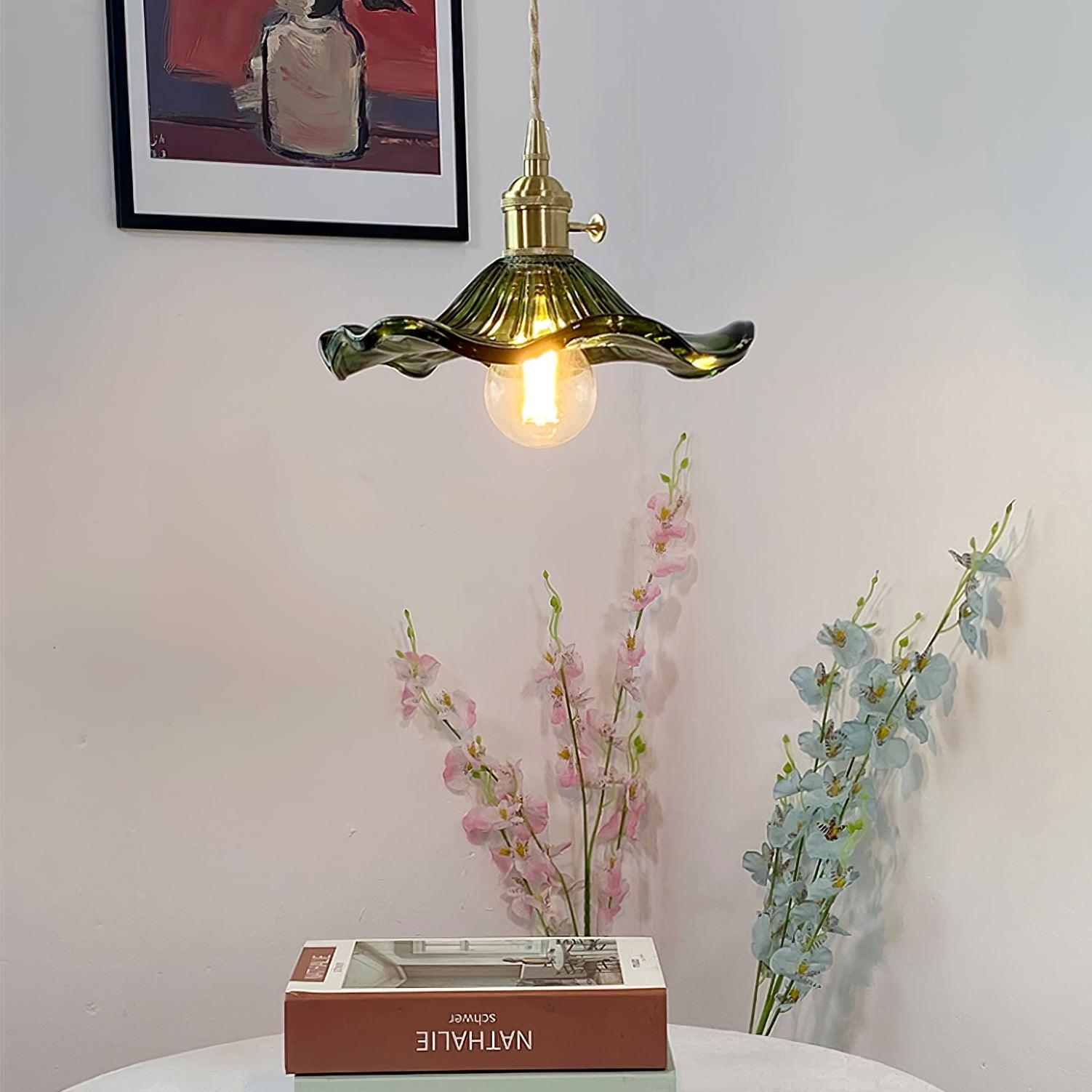 Glass Hibiscus Flower Swag Light - Blowlighting