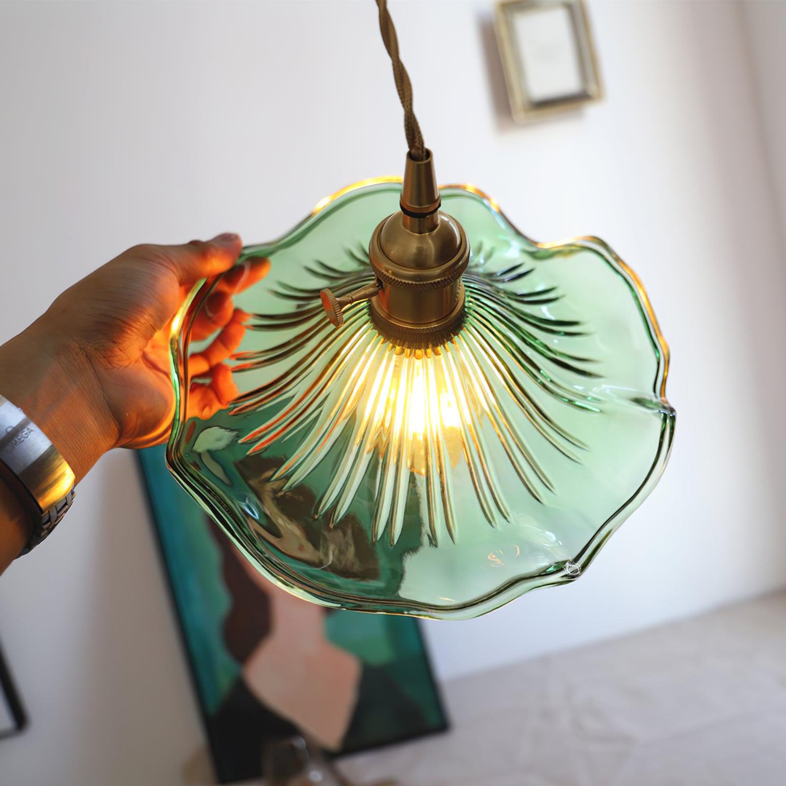Glass Hibiscus Flower Pendant Light - Blowlighting