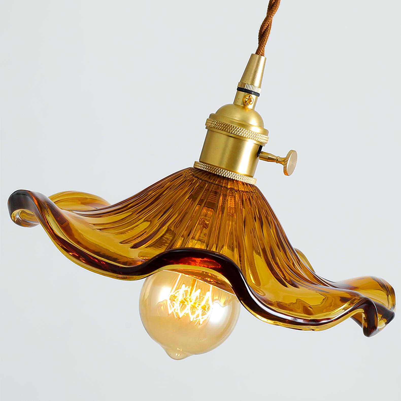 Glass Hibiscus Flower Pendant Light - Blowlighting