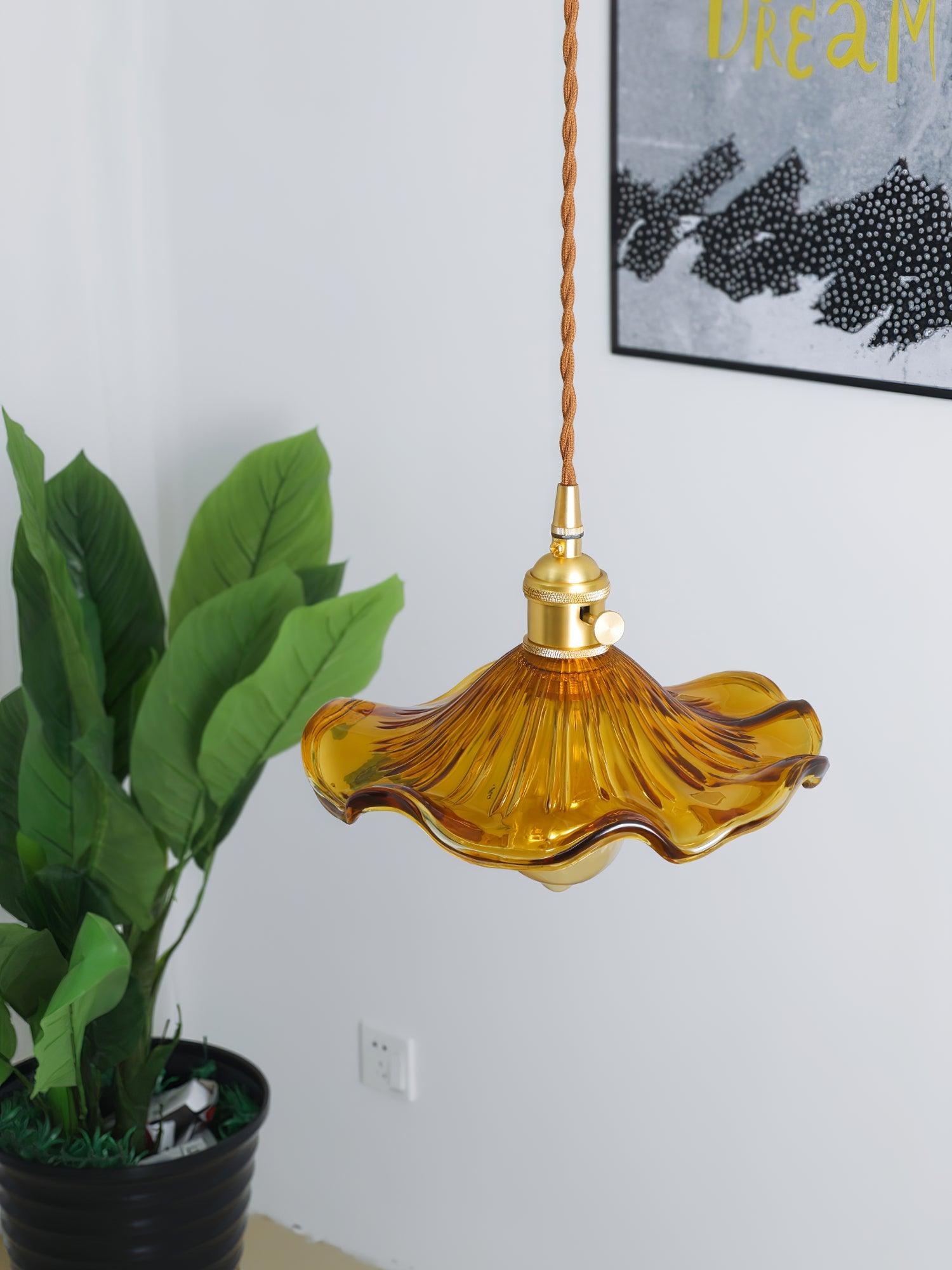 Glass Hibiscus Flower Swag Light - Blowlighting