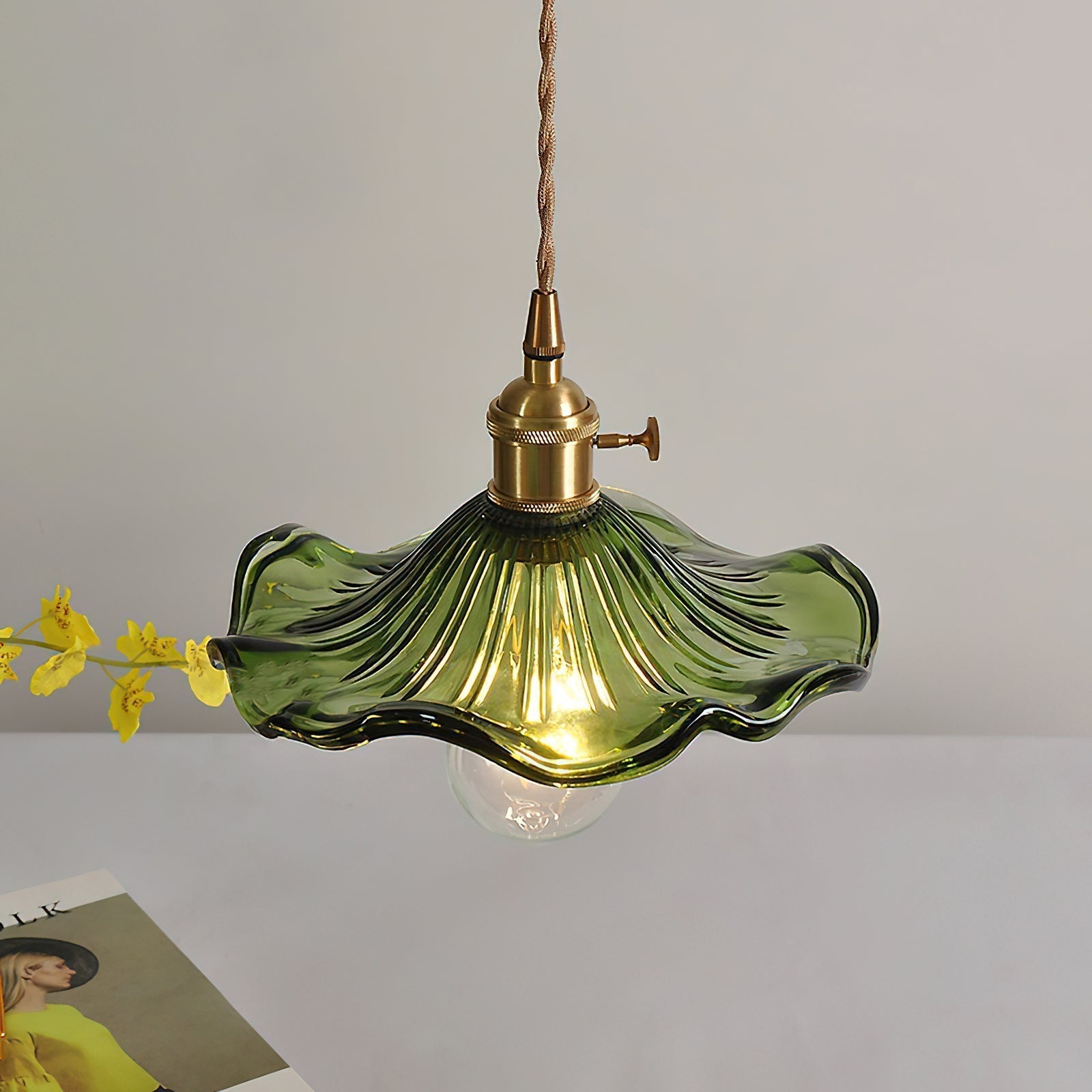 Glass Hibiscus Flower Swag Light - Blowlighting