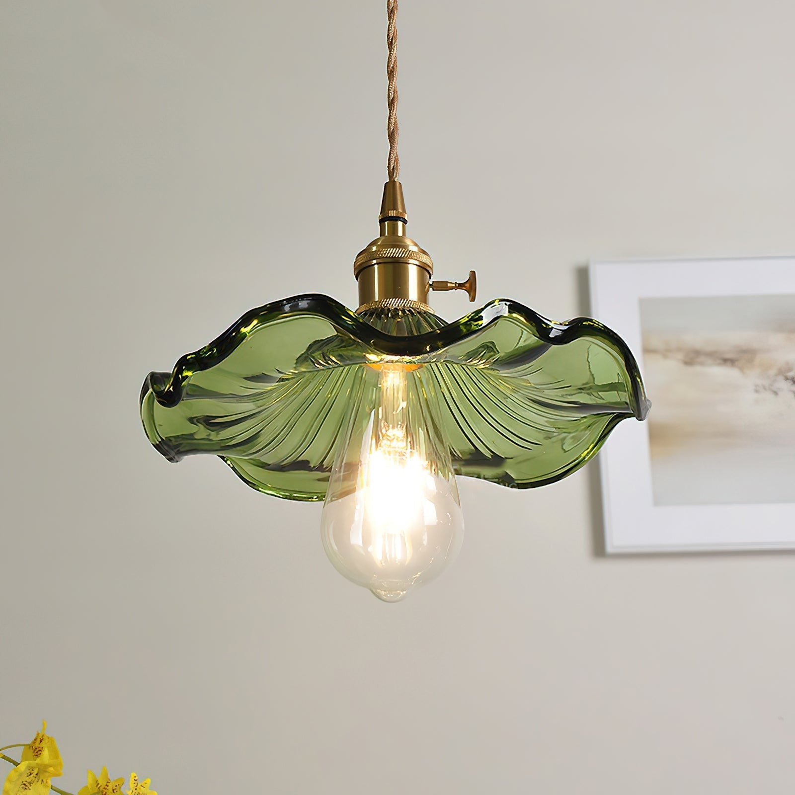 Glass Hibiscus Flower Swag Light - Blowlighting
