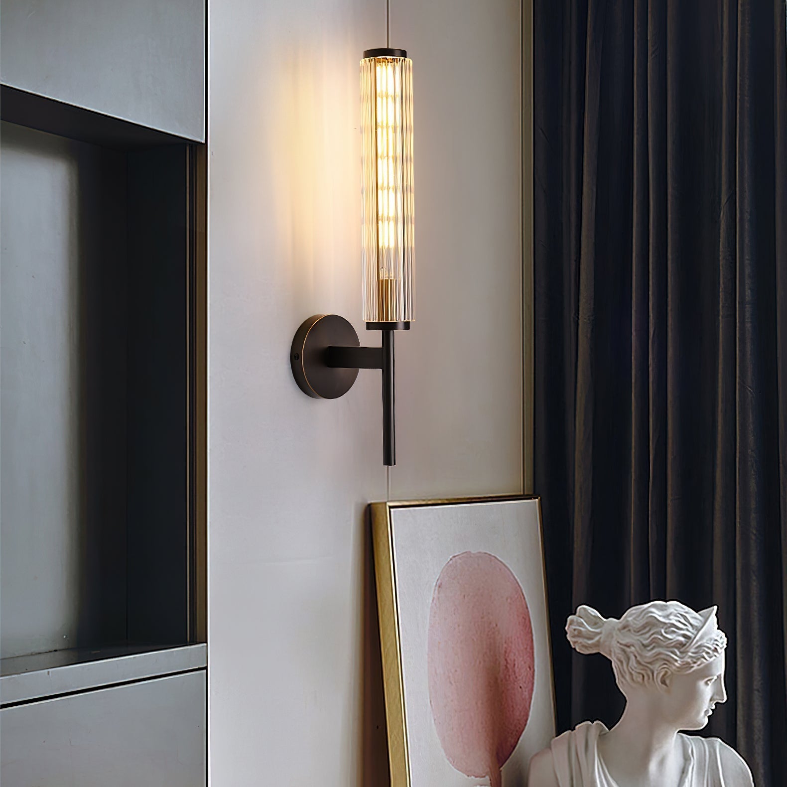 Glass Linear Brass Wall Light - Blowlighting