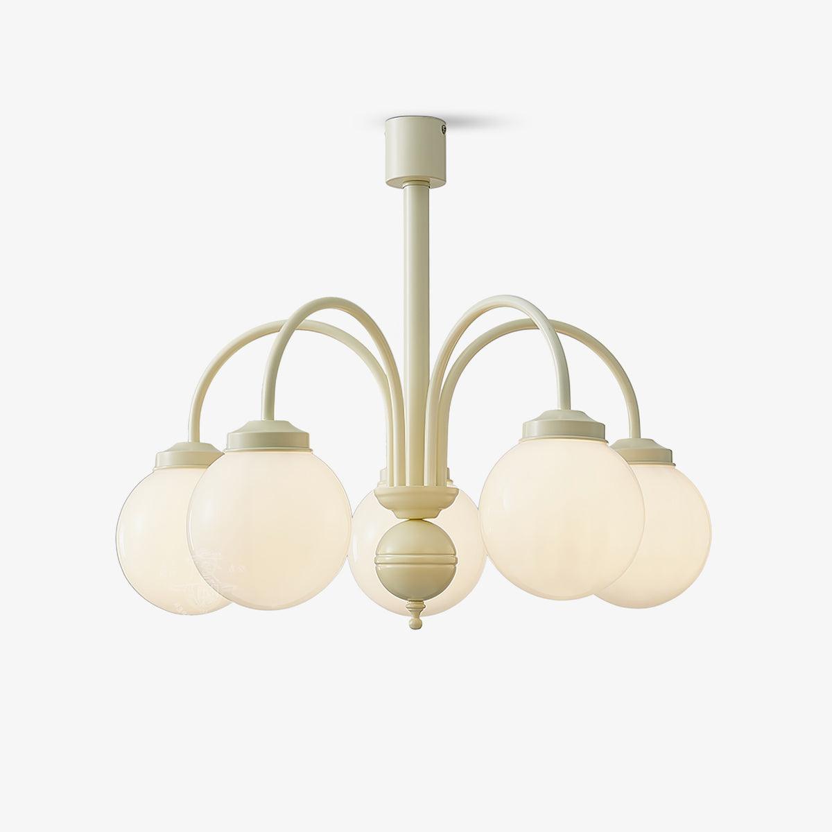 Cream Glass Sphere Chandelier - Blowlighting