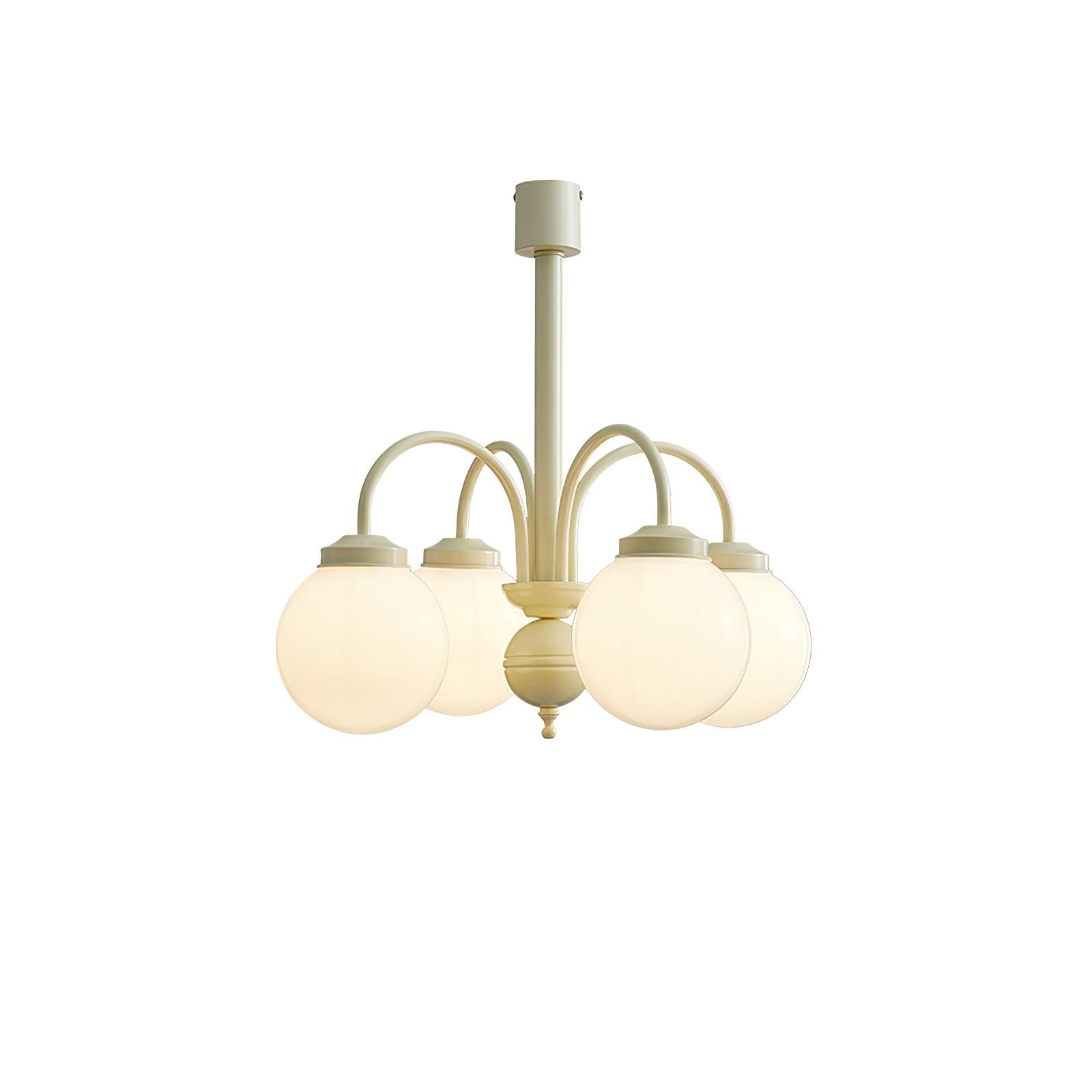 Cream Glass Sphere Chandelier - Blowlighting