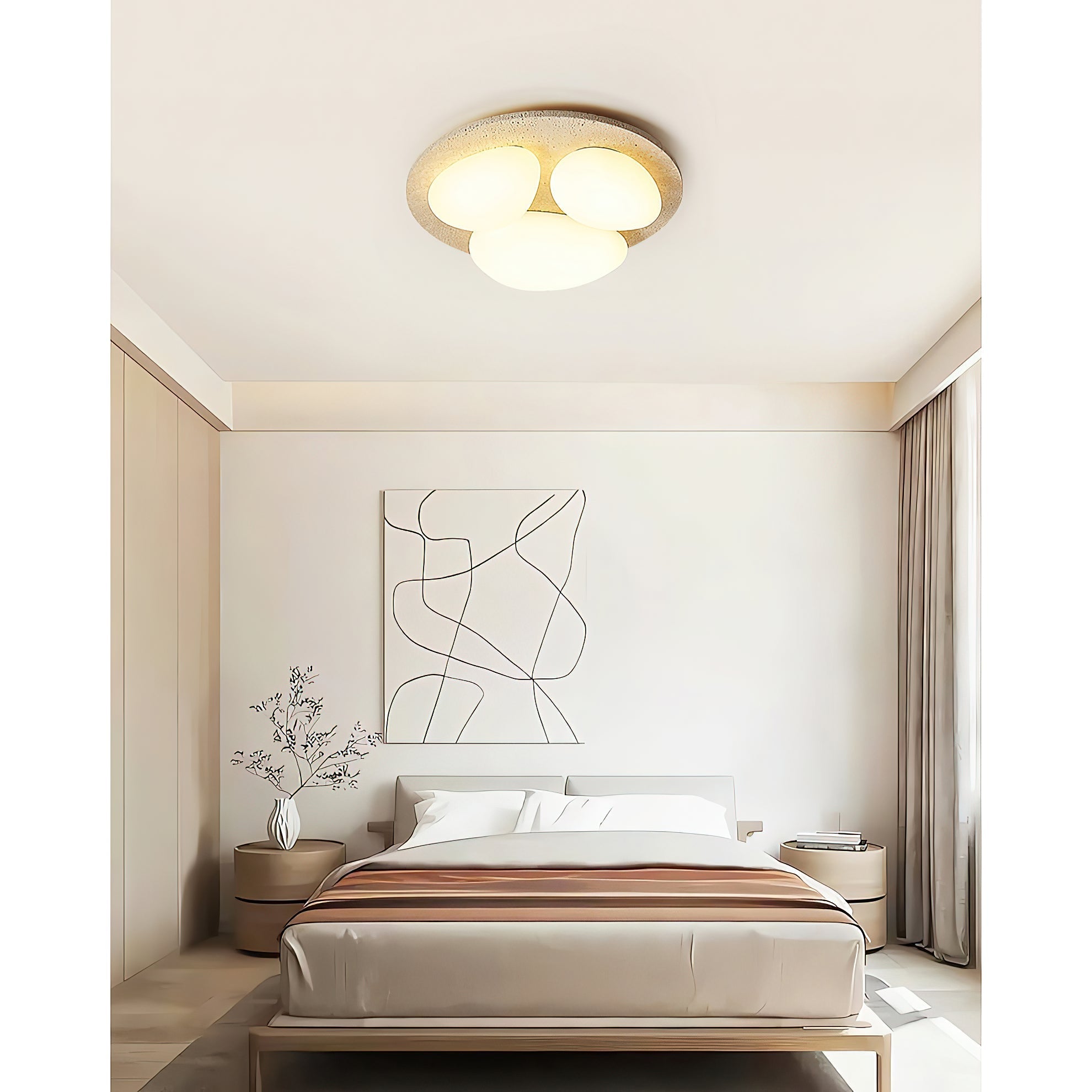 Lylaeen Modern Minimalist Travertine Plastic Ceiling Lamp - Lamp Copper
