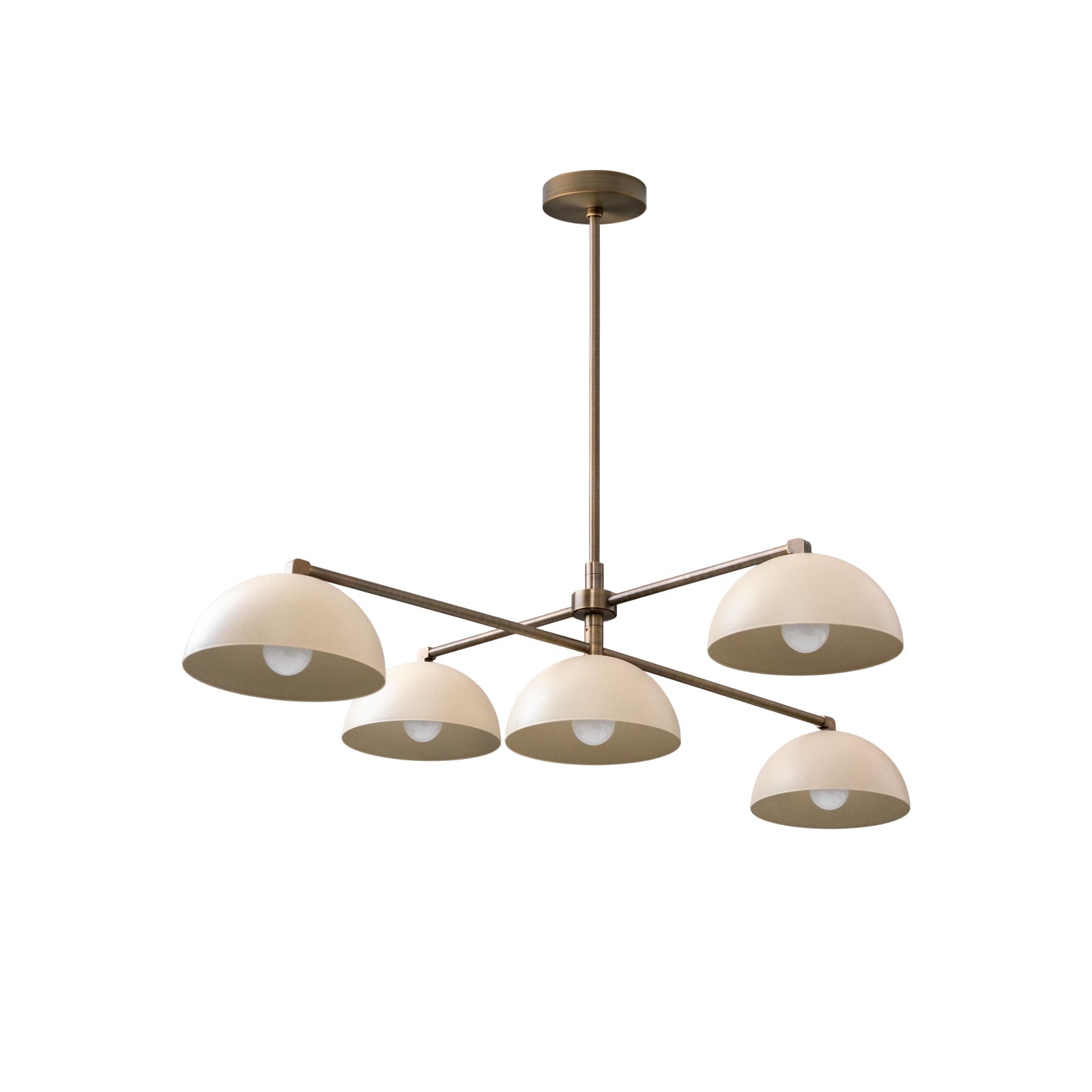 Vosole Vintage Industrial Linear Brass Metal Chandelier - Lamp Copper