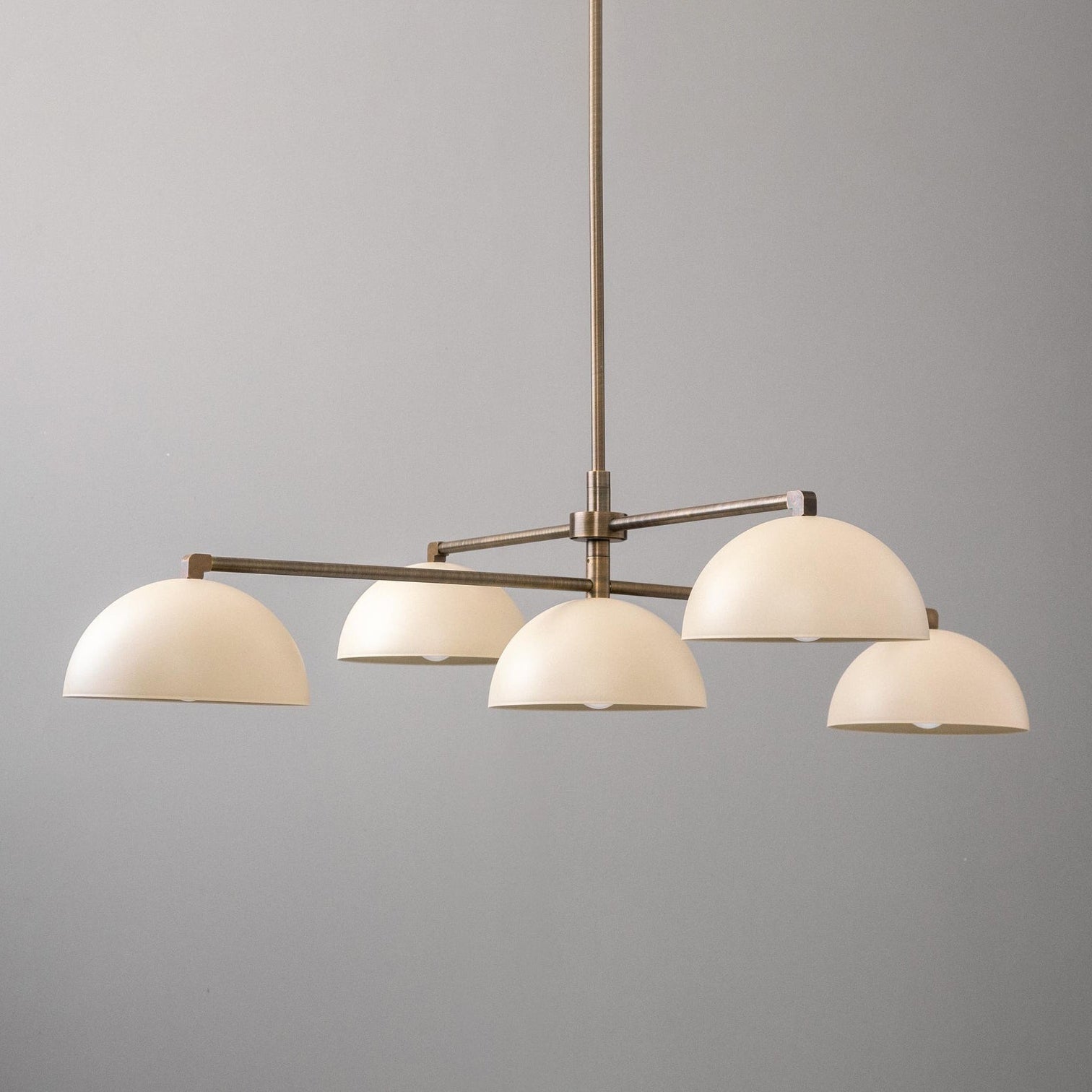 Vosole Vintage Industrial Linear Brass Metal Chandelier - Lamp Copper