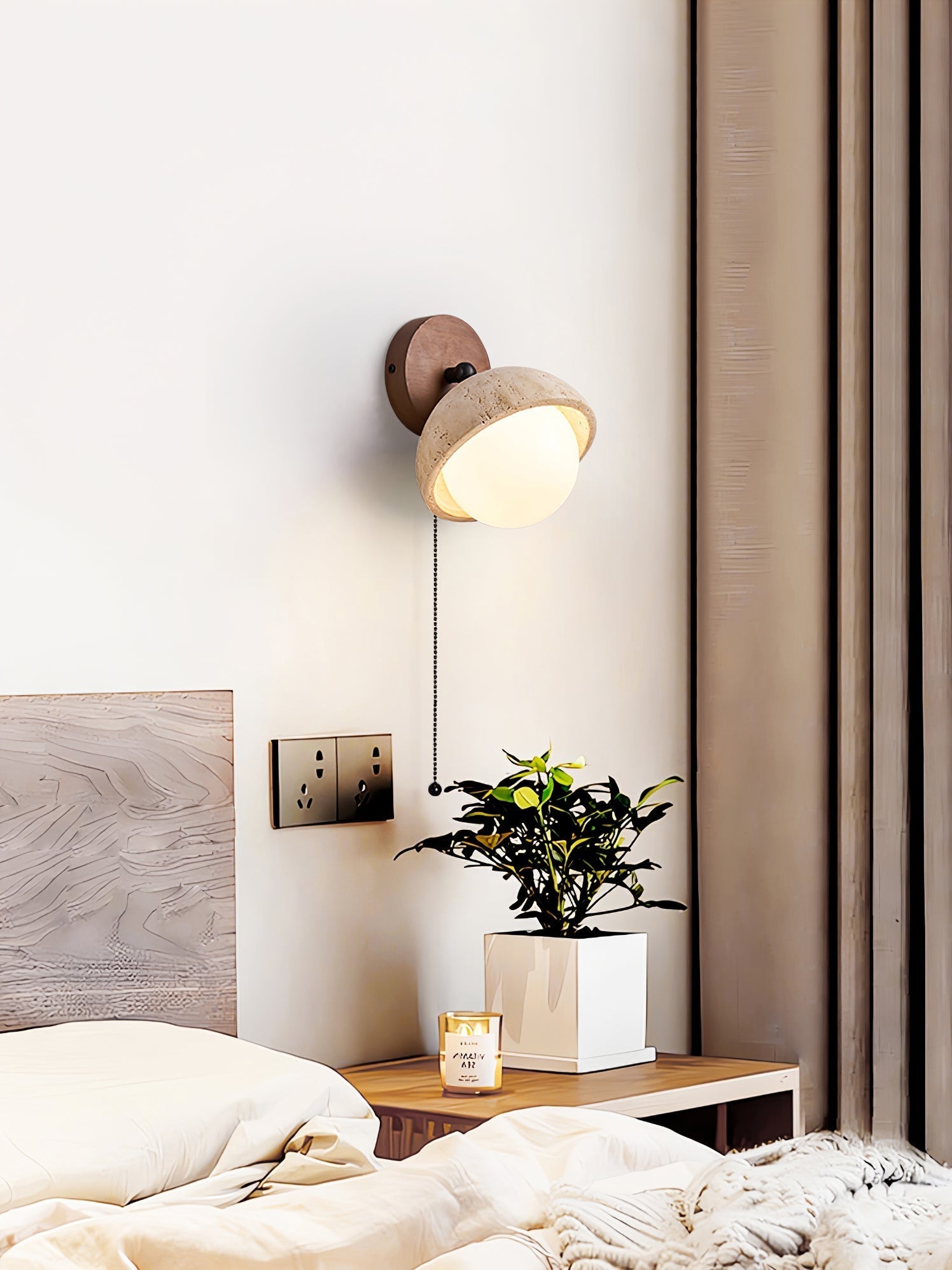 Avtale Arc-Shaped Travertine Wall Light - Letslighting