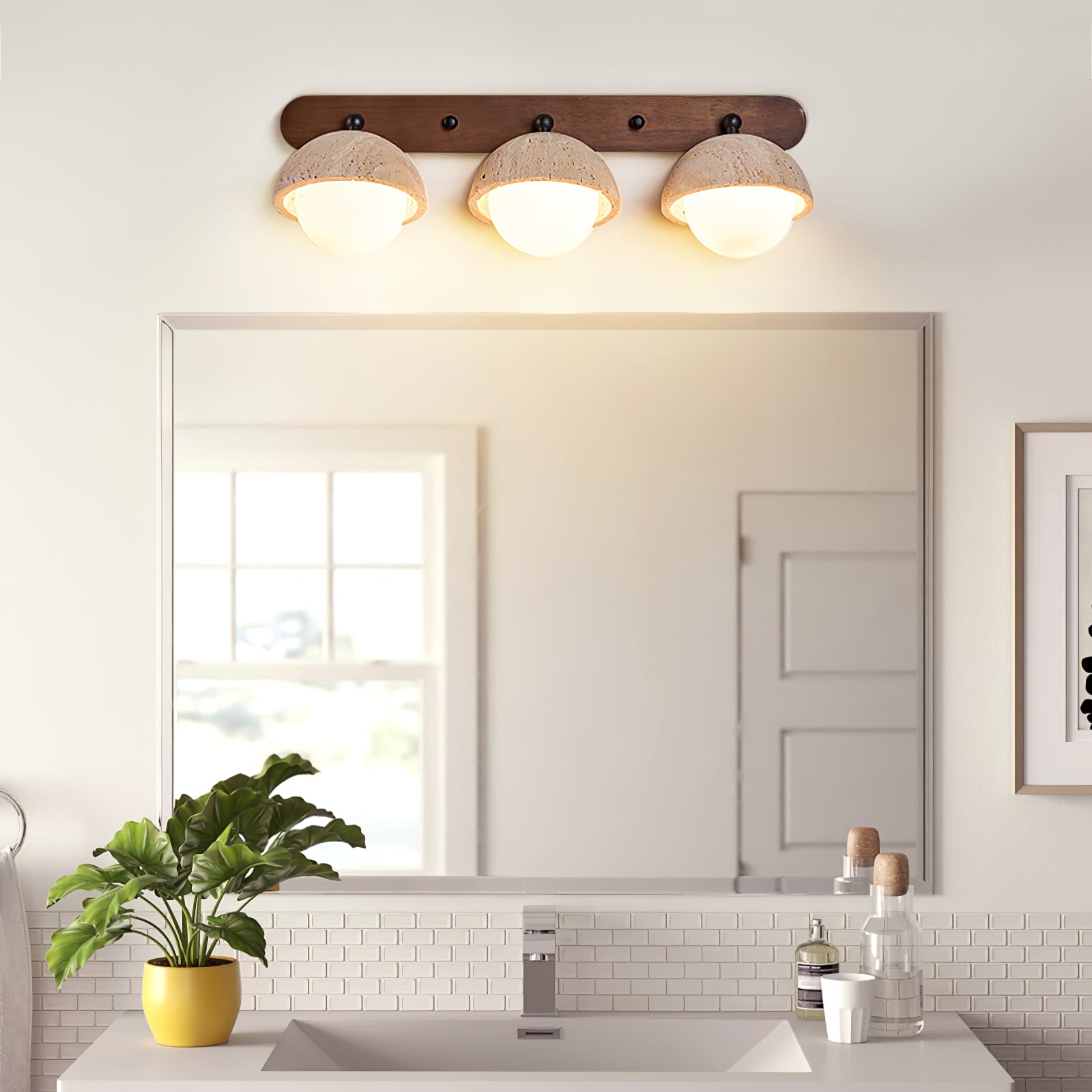 Avtale Arc-Shaped Travertine Wall Light - Letslighting