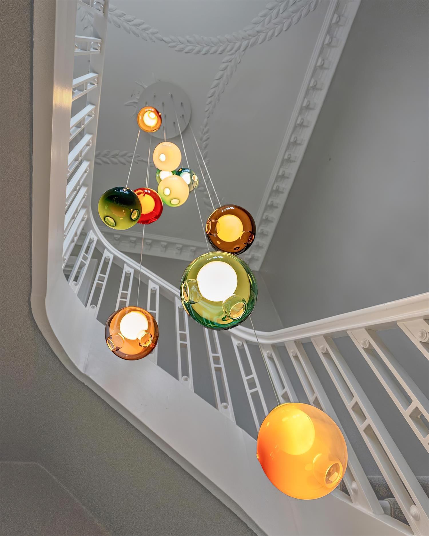 Verona Clear Globe Cluster Chandelier Staircases - Letslighting