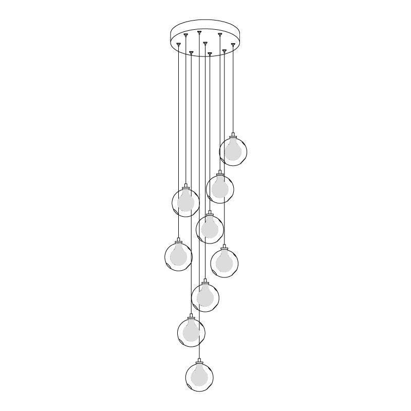 Verona Clear Globe Cluster Chandelier Staircases - Letslighting
