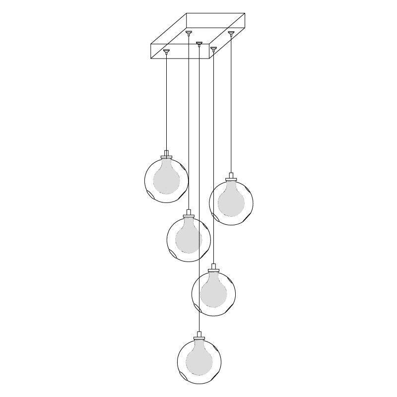 Verona Clear Globe Cluster Chandelier Staircases - Letslighting