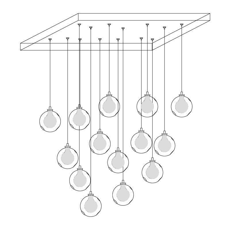 Verona Clear Globe Cluster Chandelier Staircases - Letslighting