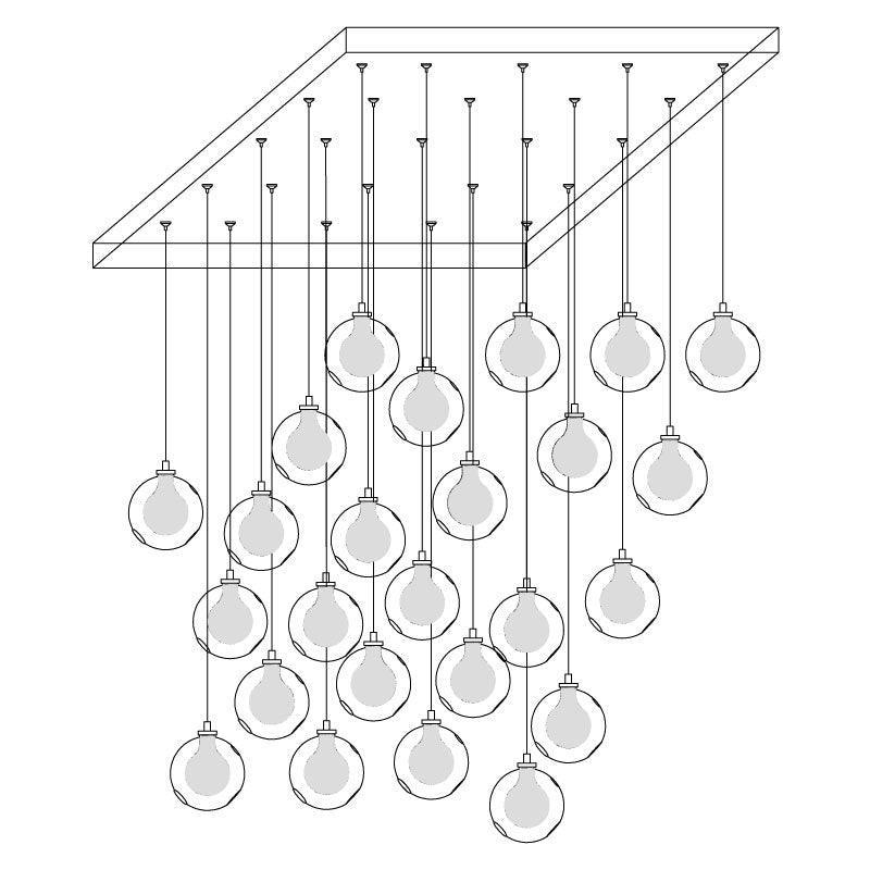 Verona Clear Globe Cluster Chandelier Staircases - Letslighting