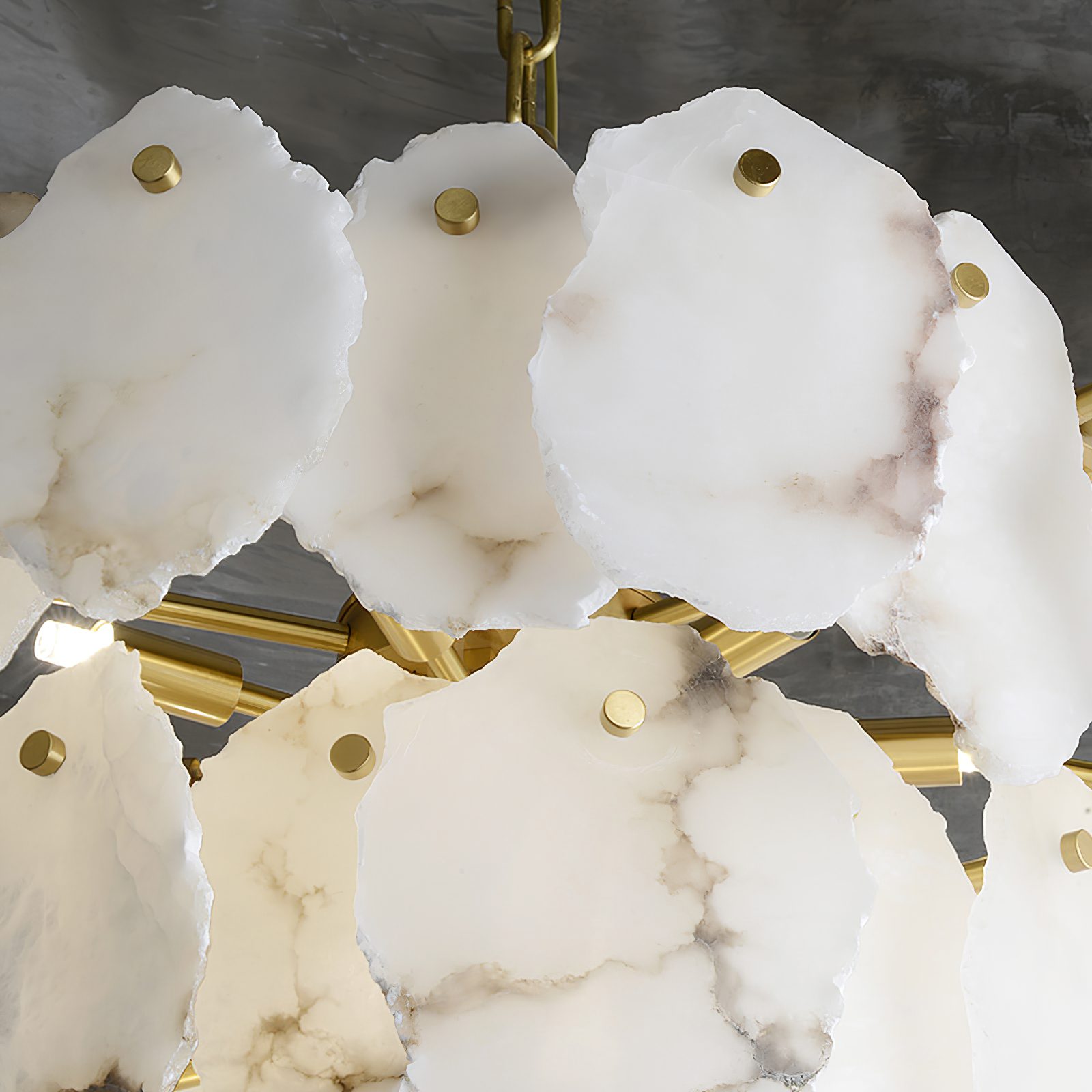 Gloire Individual Creativity Brass Alabaster Chandelier - Lamp Copper