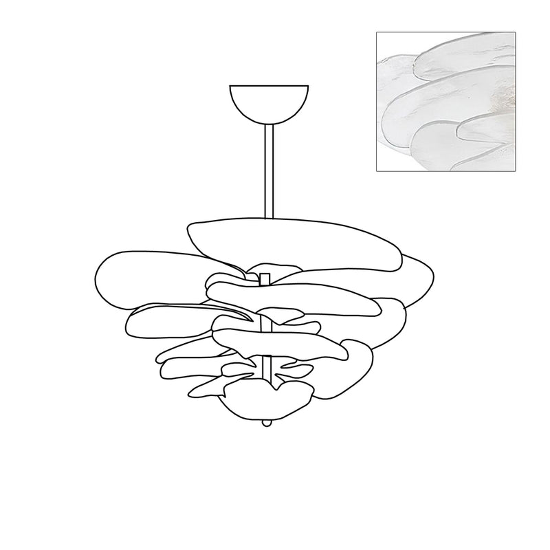 Aurora Chandelier Gold Murano Glass Petal Luxury - Blowlighting
