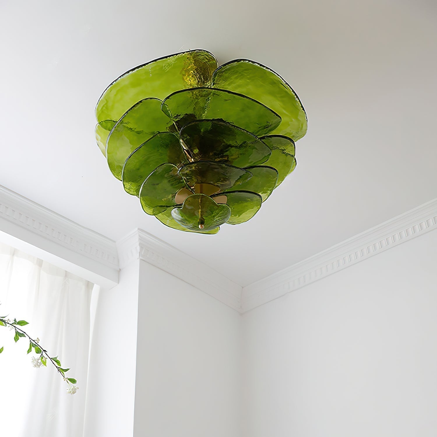 Aurora Chandelier Gold Murano Glass Petal Luxury - Blowlighting