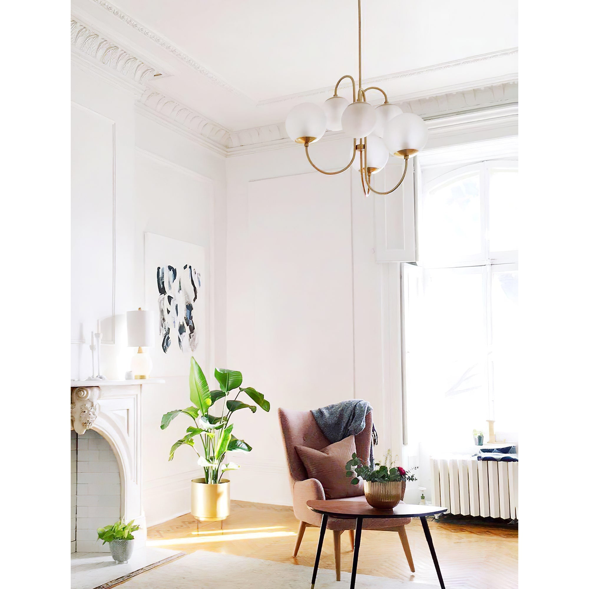 Zathaor Individual Creativity Metal Glass Chandelier - Lamp Copper