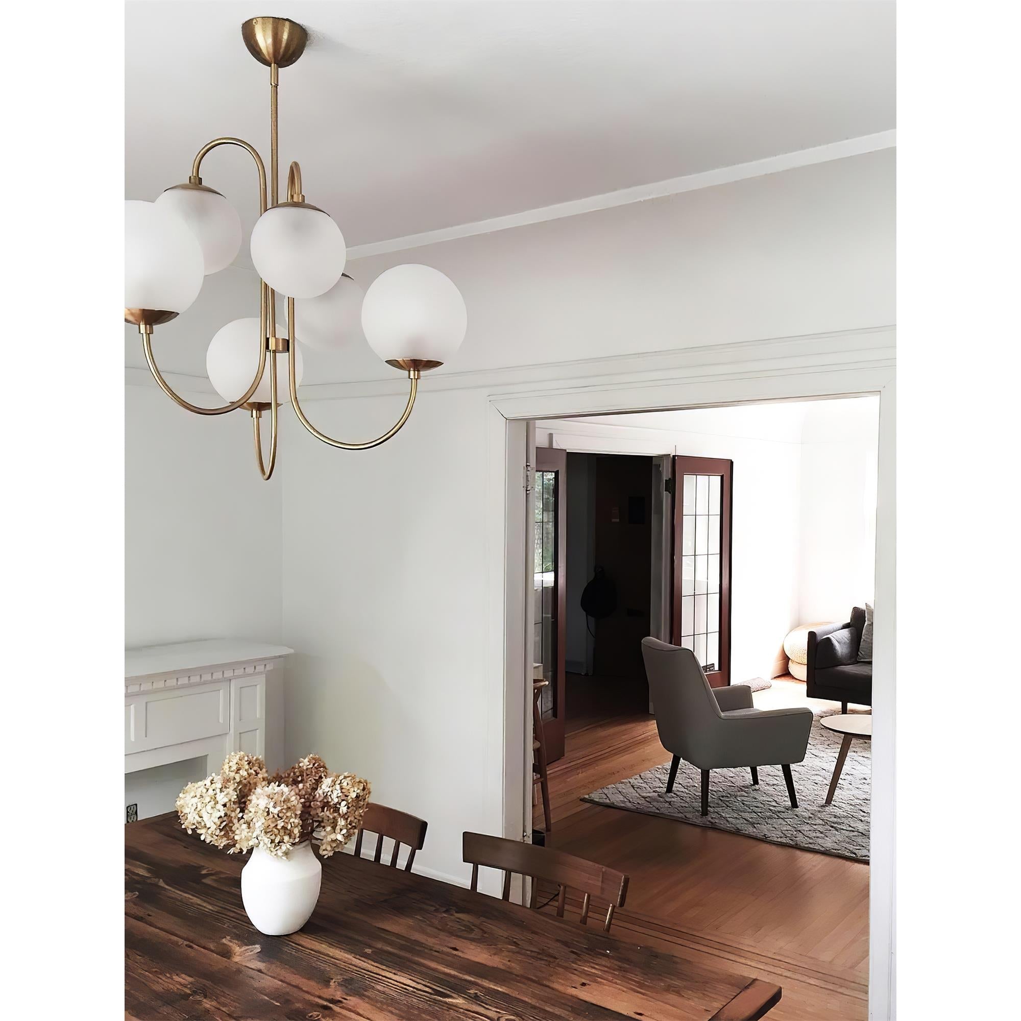 Zathaor Individual Creativity Metal Glass Chandelier - Lamp Copper
