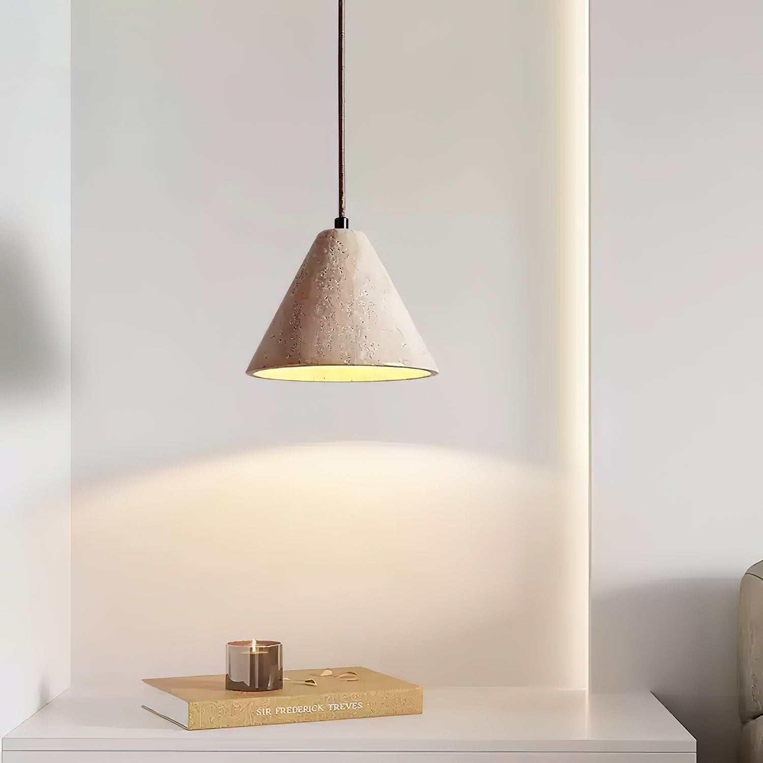 Cezoriel Conical Travertine Pendant Light - Letslighting