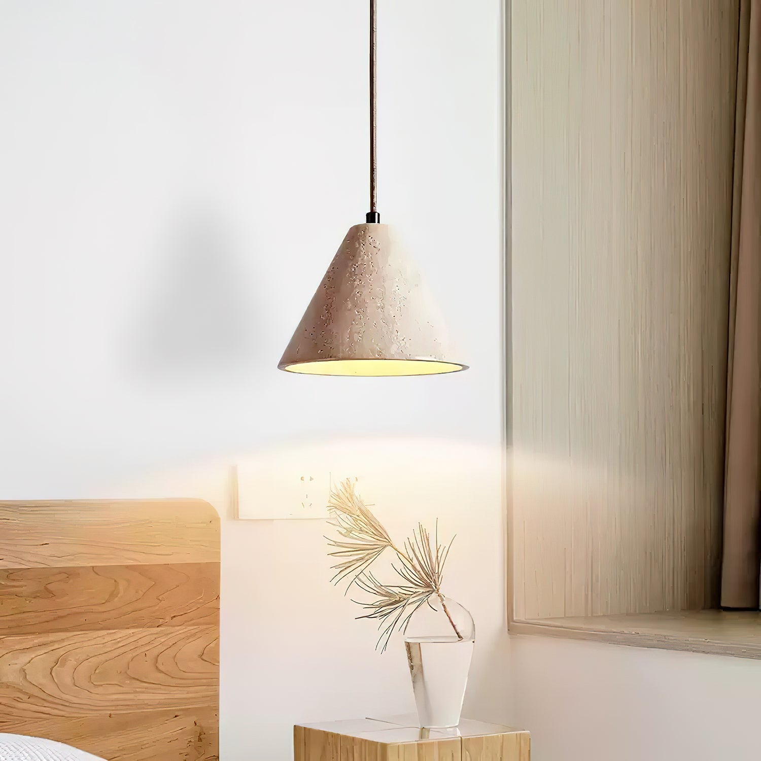 Cezoriel Conical Travertine Pendant Light - Letslighting