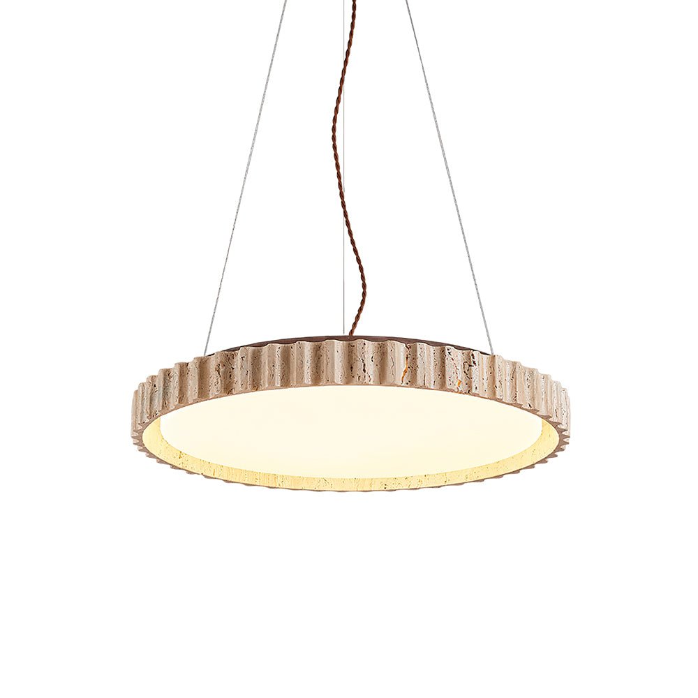 Elvenis Circular Travertine Pendant Light - Letslighting