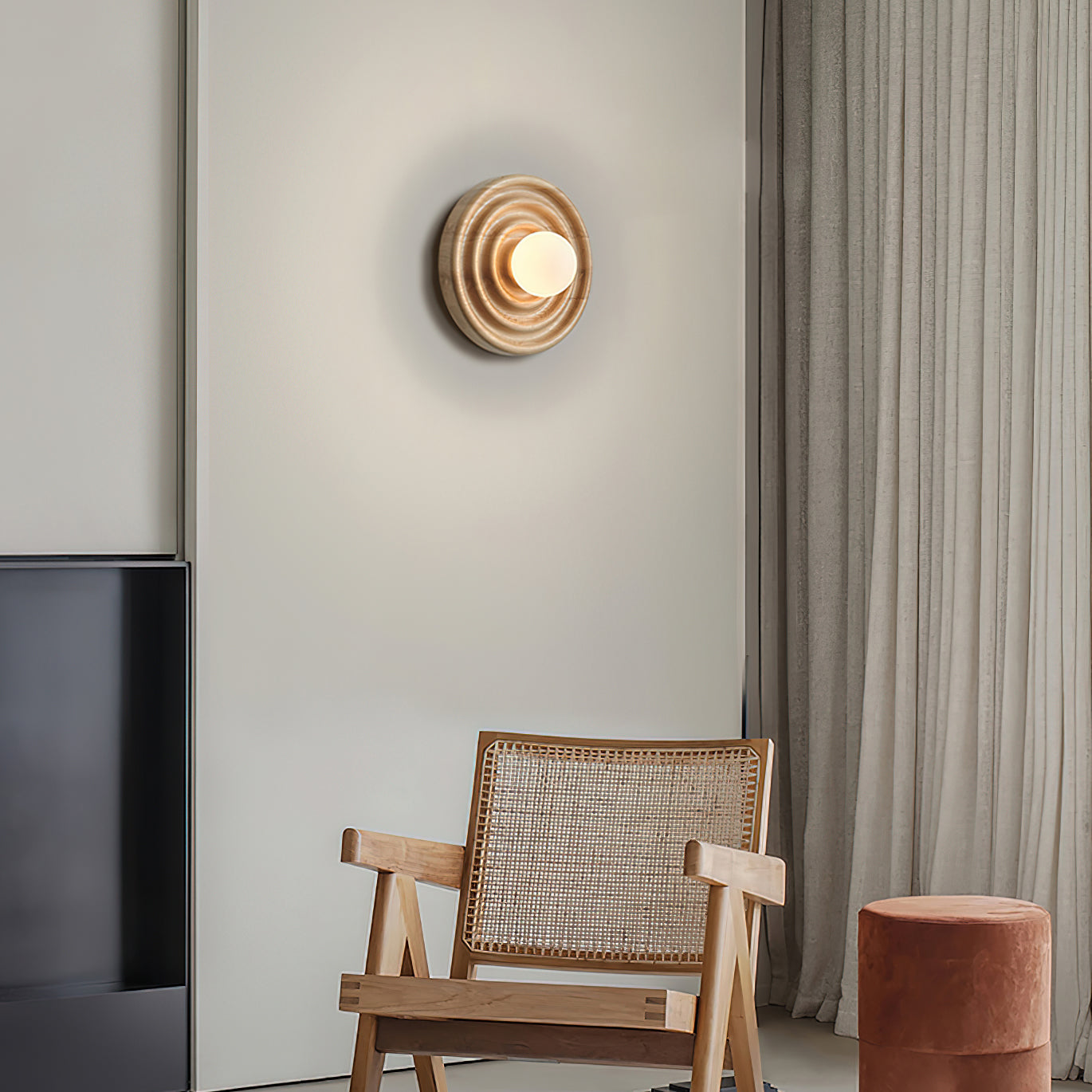 Ultalora Modern Minimalist Wood Glass Wall Lamp - Lamp Copper