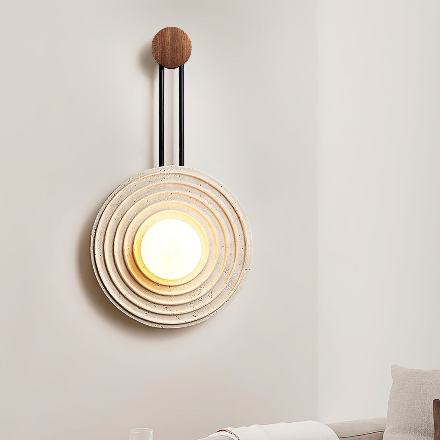 Isoror Spiral-Ring Travertine Wall Light - Letslighting