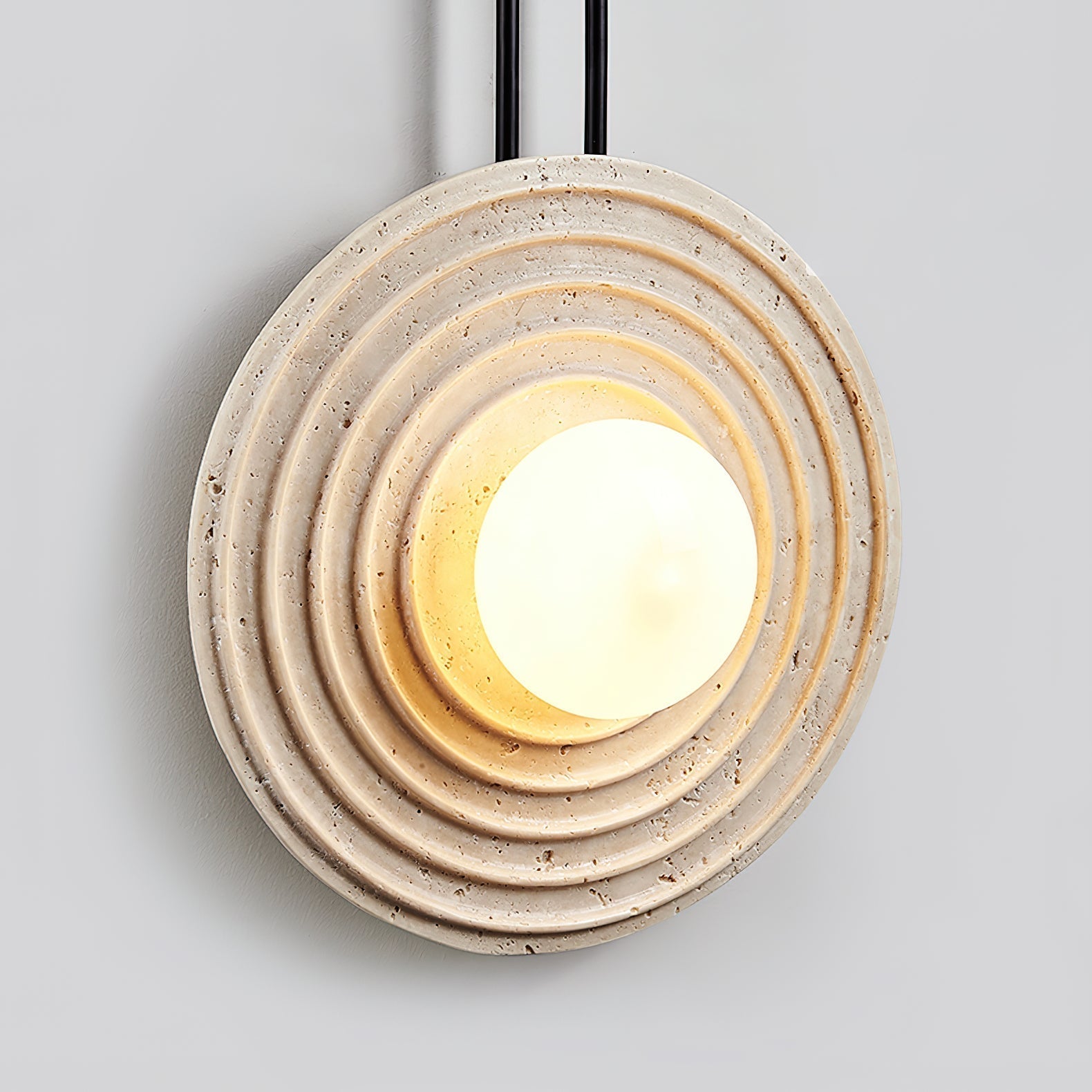 Isoror Spiral-Ring Travertine Wall Light - Letslighting