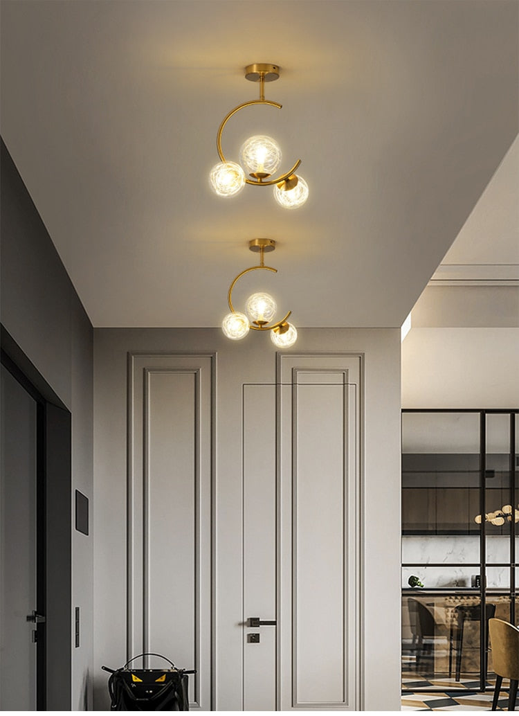 Valentina Boule de Verre Bulles Lampes Suspendues Lampes Dorées Suspension