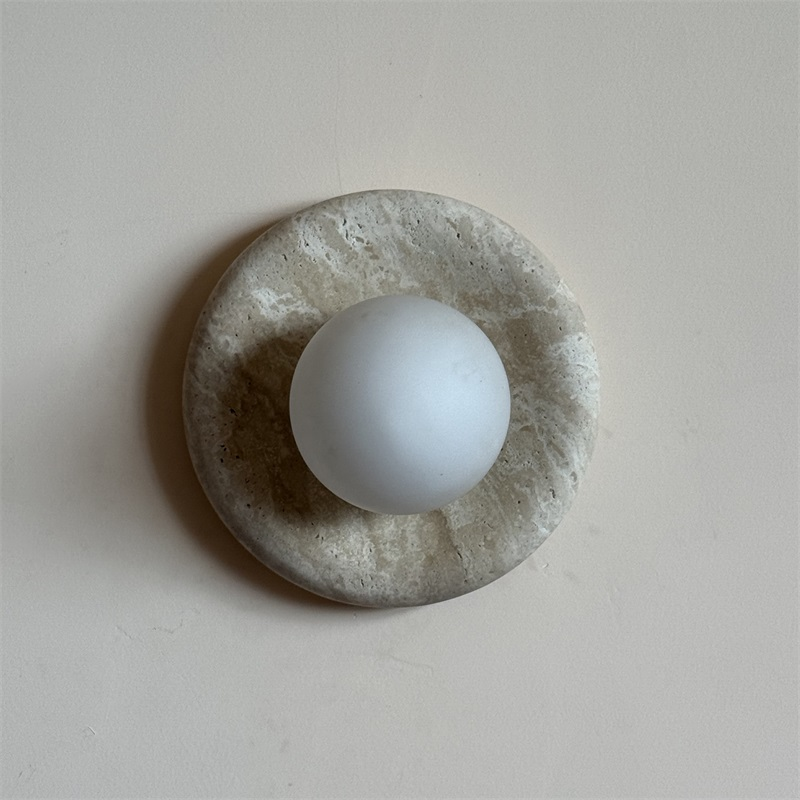 Orli Modern Minimalist Travertine Sconce Wall Lamp - Lamp Copper