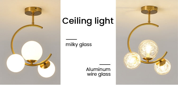 Valentina Boule de Verre Bulles Lampes Suspendues Lampes Dorées Suspension